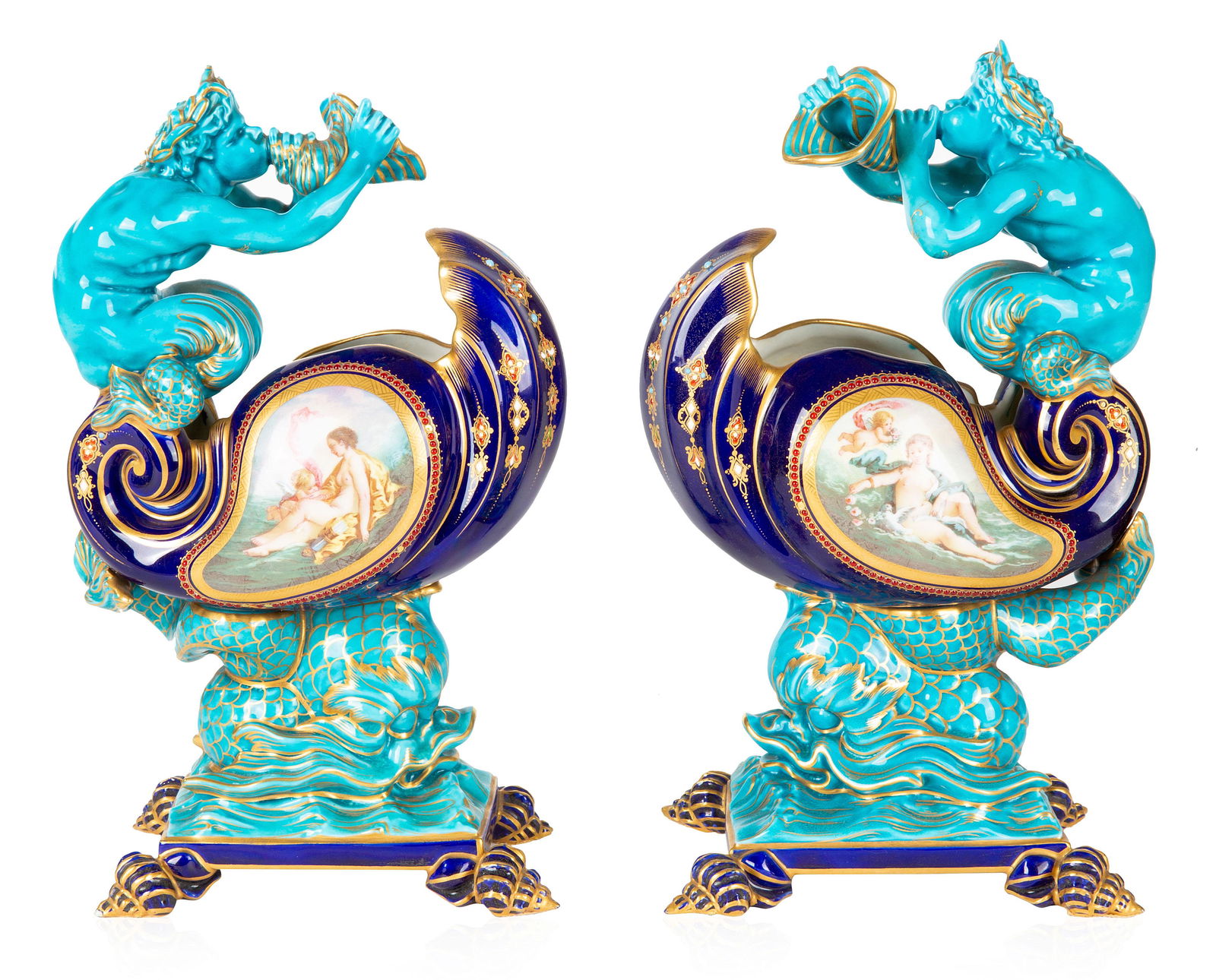 A PAIR OF SEVRES STYLE COMPOTES, EARLY 20TH CENTURY (1 of 3)