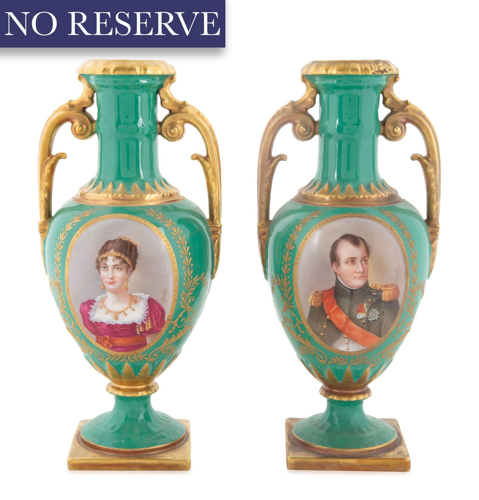 A PAIR OF FRENCH PORCELAIN VASES, BY MARTIAL REDON (1 of 4)