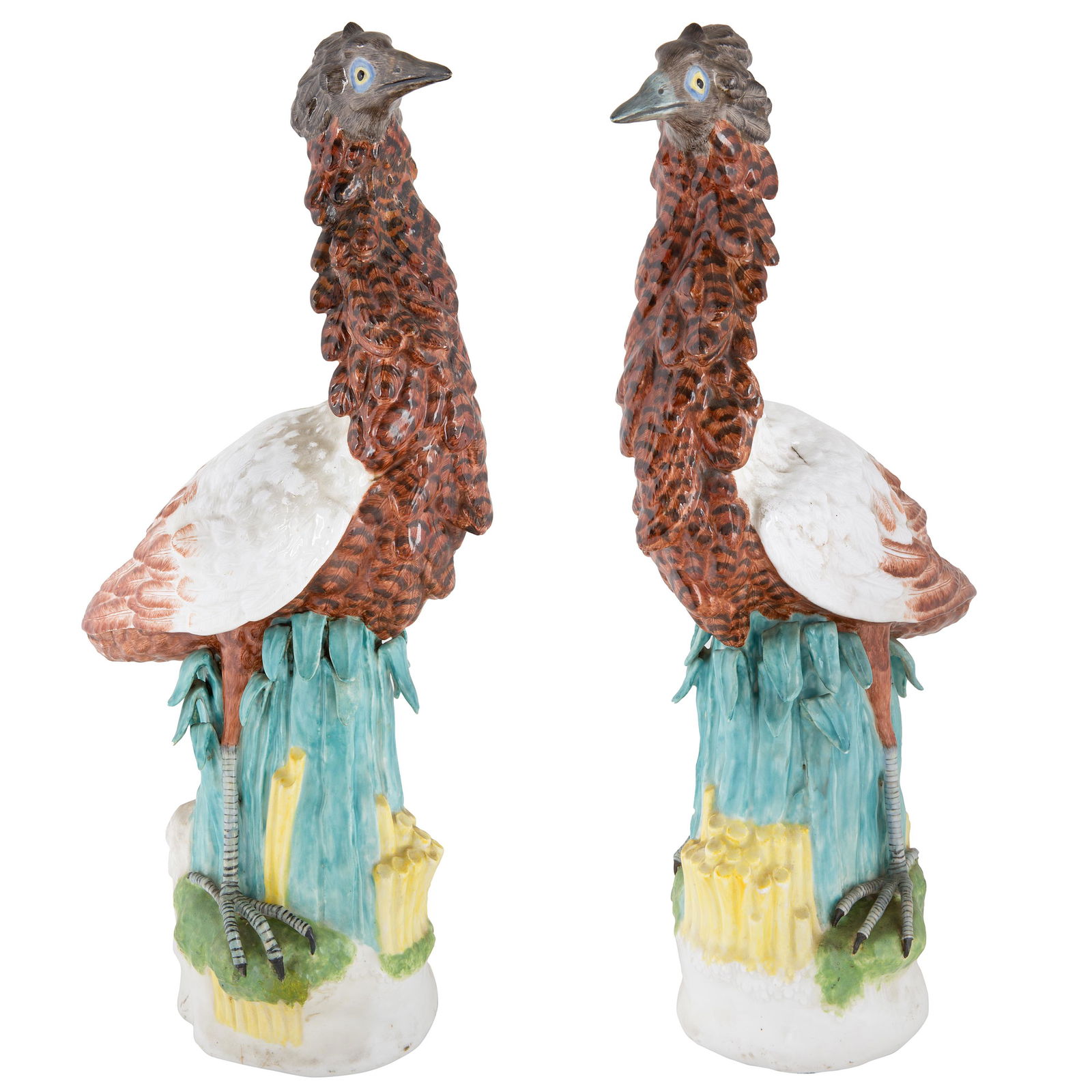PAIR OF ITALIAN EXOTIC BIRDS, AFTER ITALIAN MAJOLICA (1 of 1)