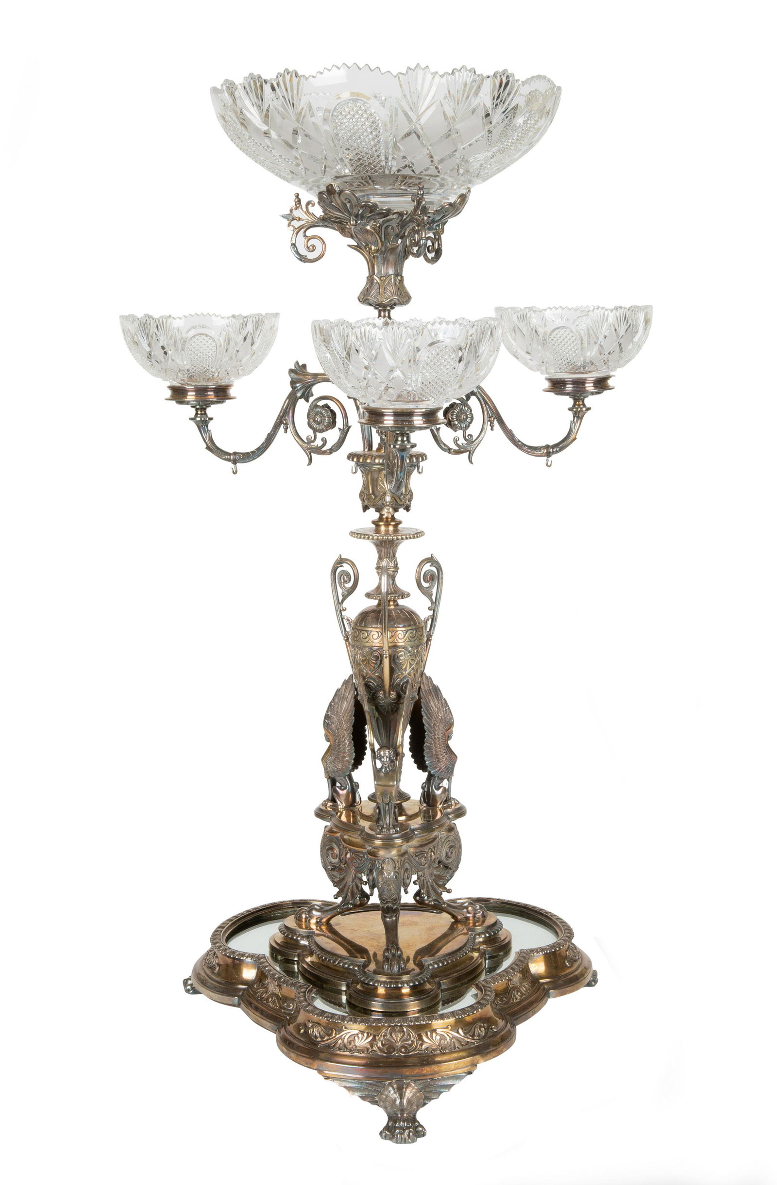 A SILVER-PLATED AND CUT GLASS TWO-PIECE, BY A.A. WILLMS (1 of 4)