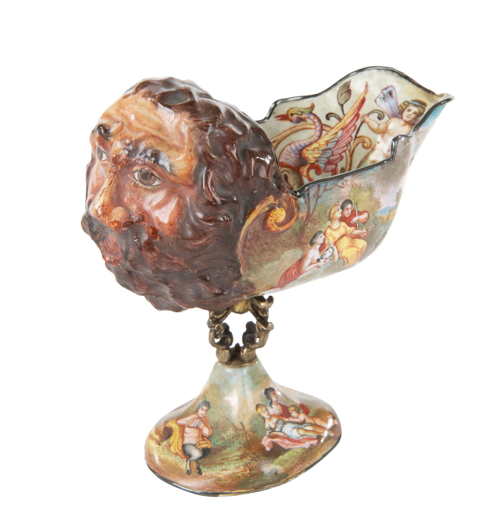 AN AUSTRIAN ENAMEL SAUCE BOAT, LATE 19TH CENTURY (1 of 2)