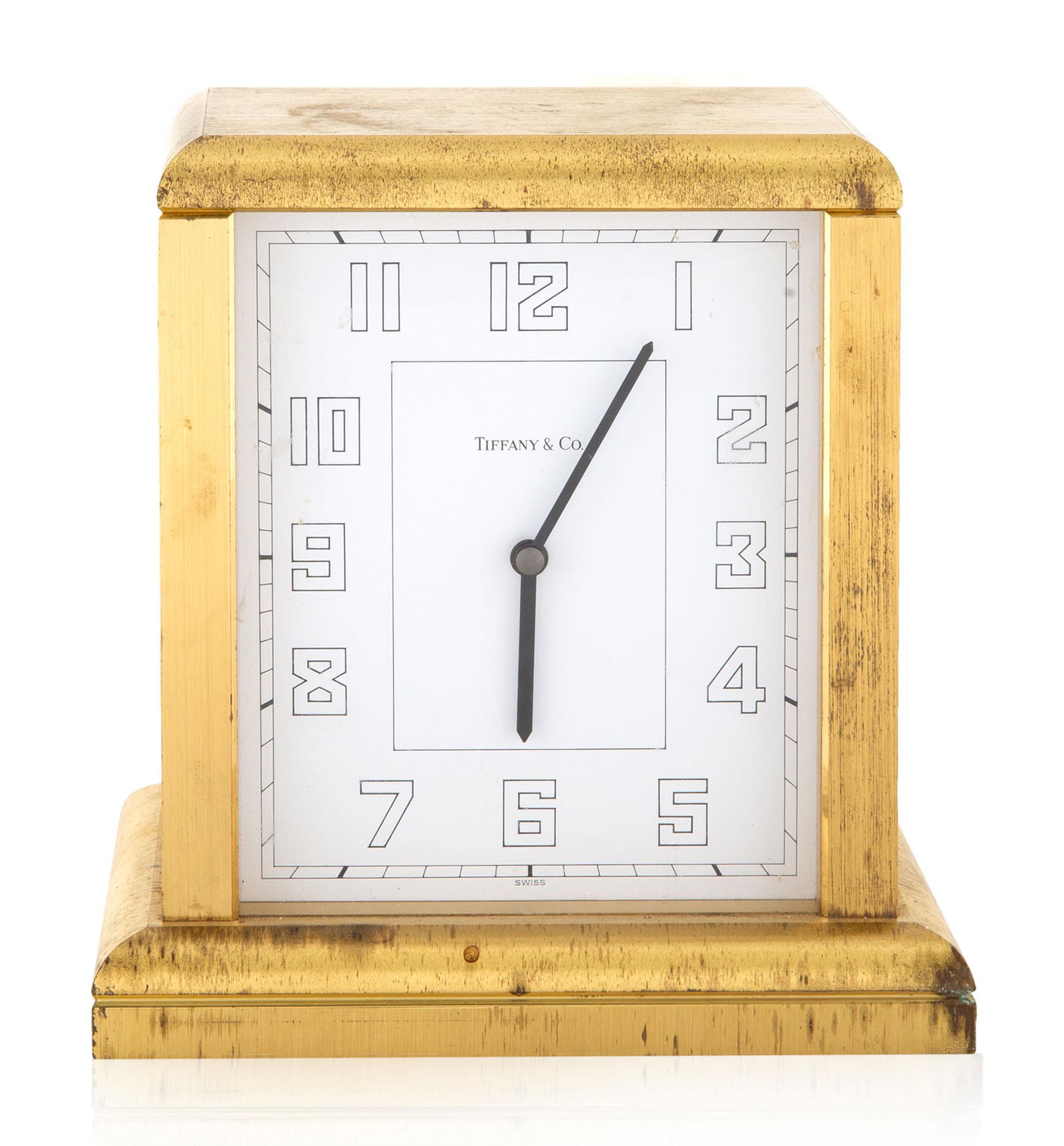AN ART DECO BRASS TIFFANY & CO. MANTLE CLOCK (1 of 3)