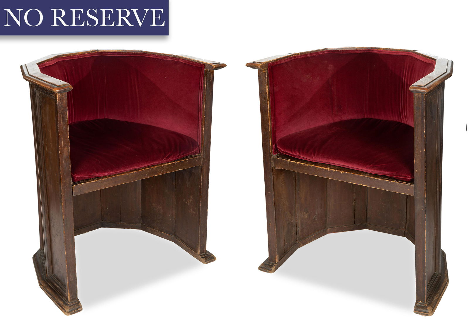 [ROERICH] A PAIR OF BARREL BACK CHAIRS, 19TH CENTURY (1 of 3)