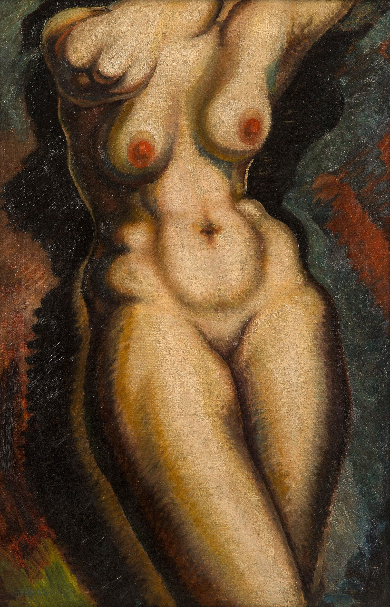 ALEXANDER ARCHIPENKO (UKRAINIAN 1887-1964): ALEXANDER ARCHIPENKO (UKRAINIAN 1887-1964) Torse oil on canvas 76.2 x 51.1 cm (30 1/8 x 20 in.) signed lower left PROVENANCE Collection of Lydia Nadejena, New York Christie's, New York, May 7, 199