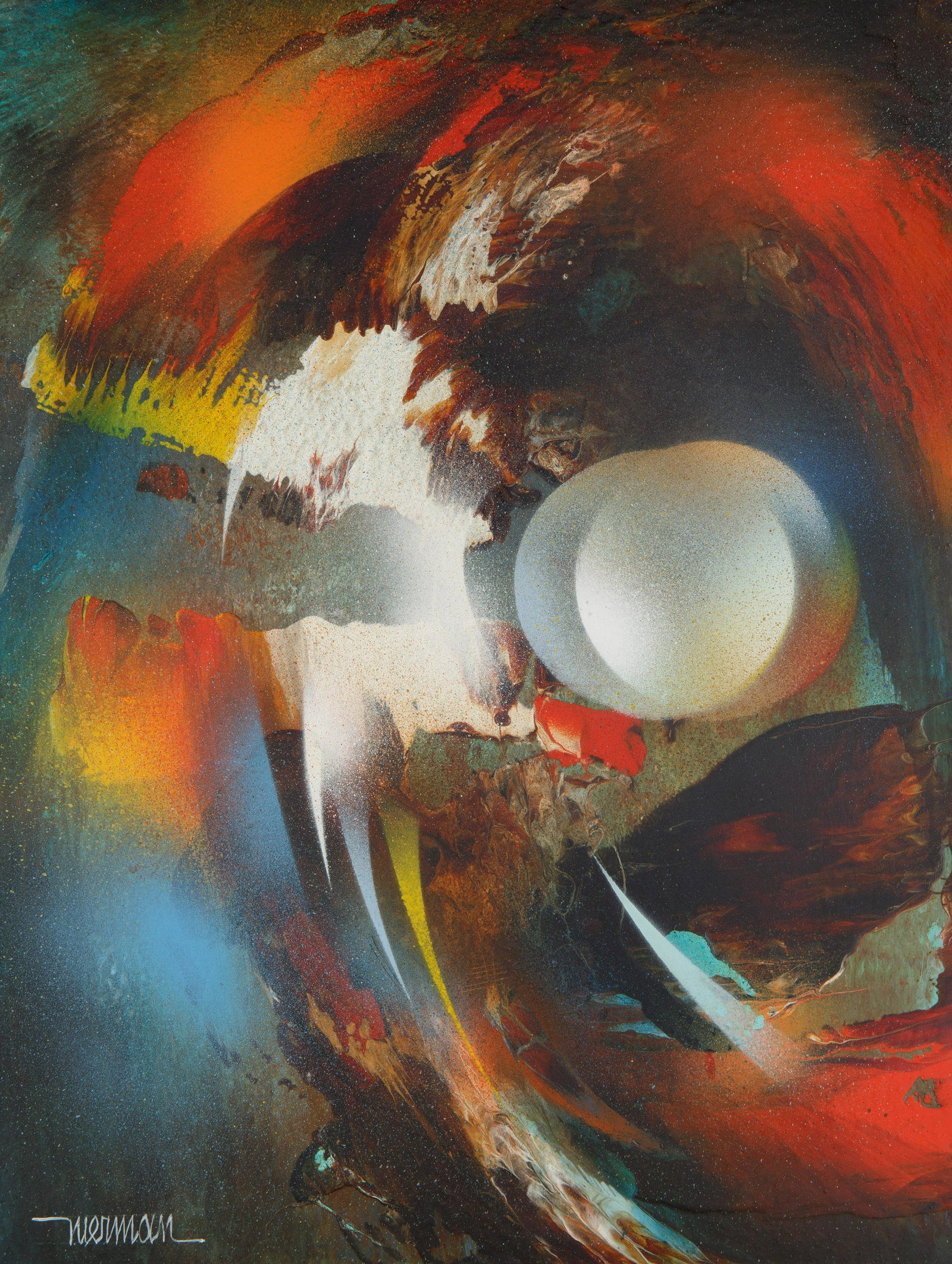LEONARDO NIERMAN (MEXICAN B. 1932): LEONARDO NIERMAN (MEXICAN B. 1932) Solar System oil on panel 40 x 30 cm (15 3/4 x 11 3/4 in.) signed lower left; titled on verso PROVENANCE From the Wolfryd Collection, Mexico City, Mexico