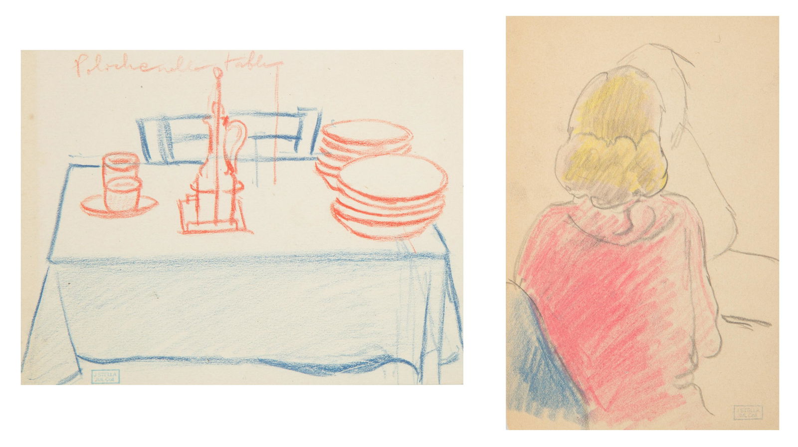 A PAIR OF DRAWINGS BY JOSEPH STELLA (AMERICAN (1 of 4)