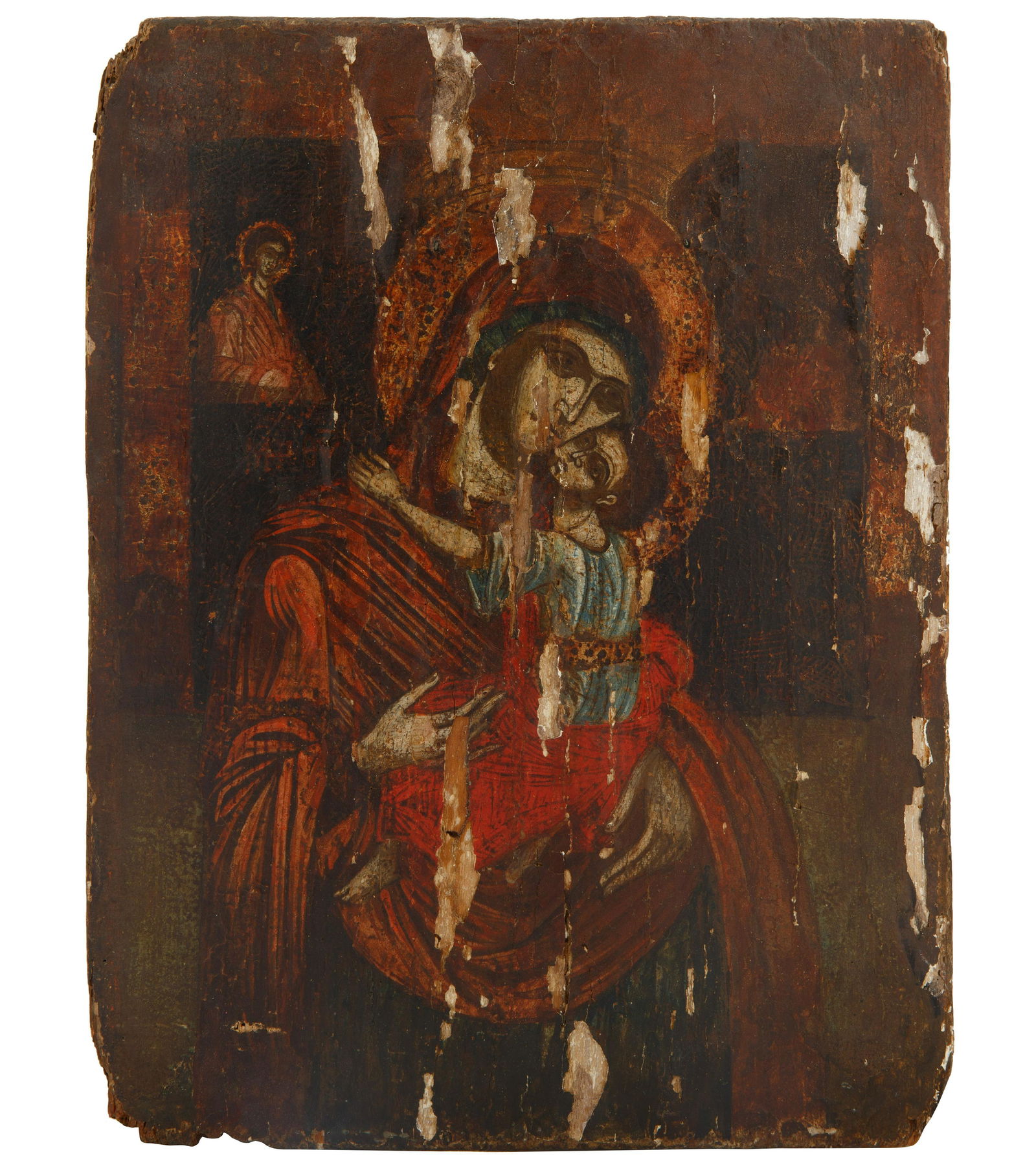A  17TH CENTURY GREEK ICON OF THE MOTHER OF GOD (1 of 2)