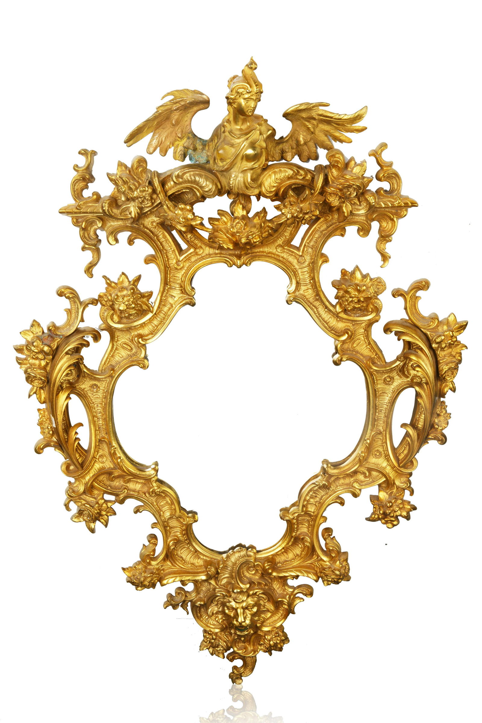 ORMOLU GILT BRASS WALL MIRROR, MOST LIKELY FRENCH (1 of 2)