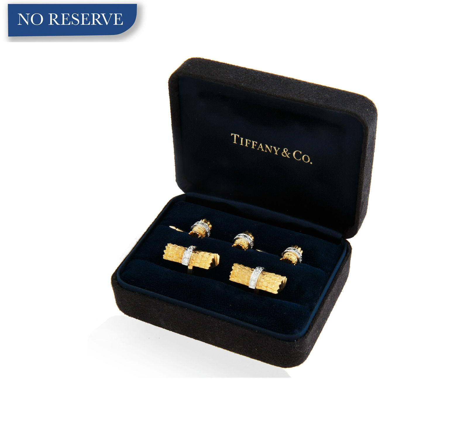 TIFFANY & CO. 18K GOLD CUFFLINKS AND STUDS DRESS SET (1 of 6)