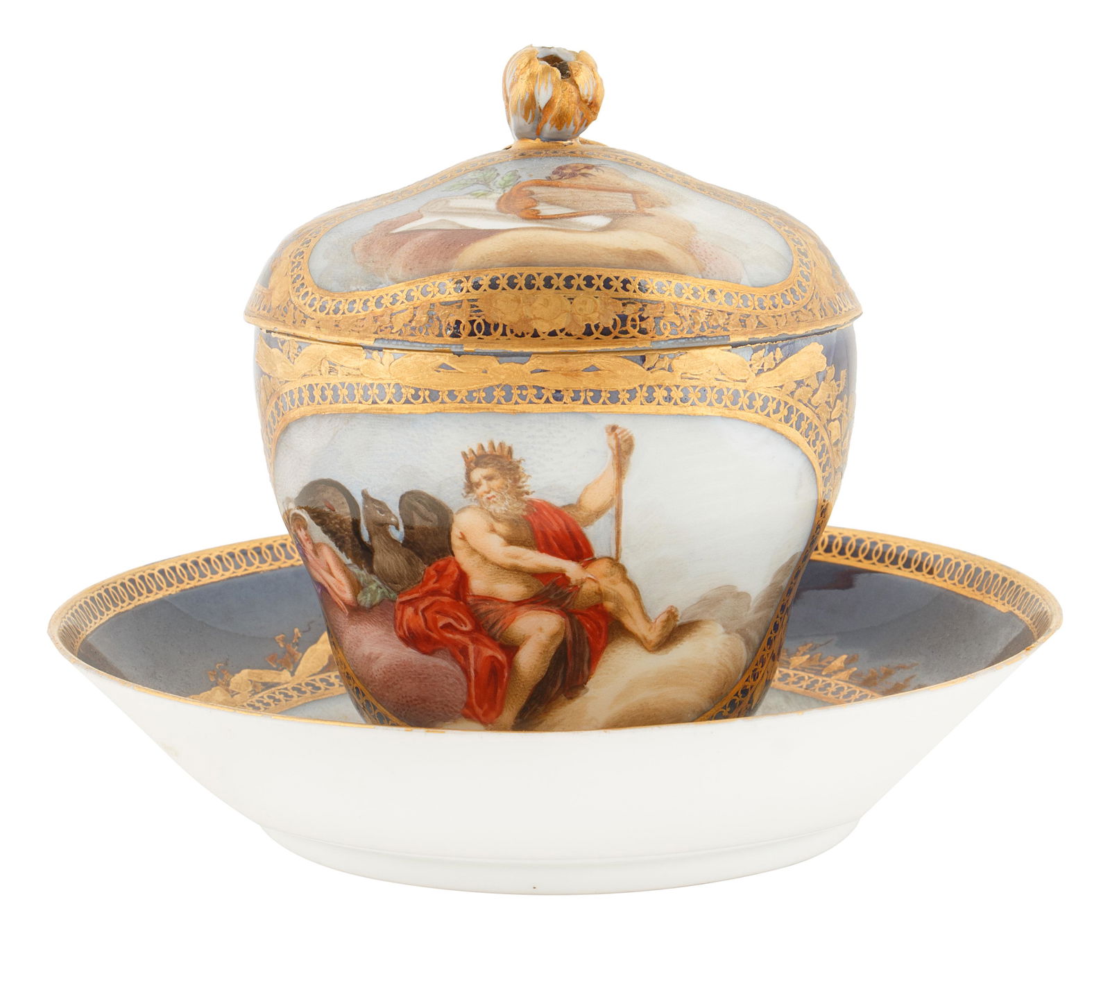 20TH CENTURY MEISSEN-STYLE PORCELAIN COVERED TEA CUP (1 of 10)