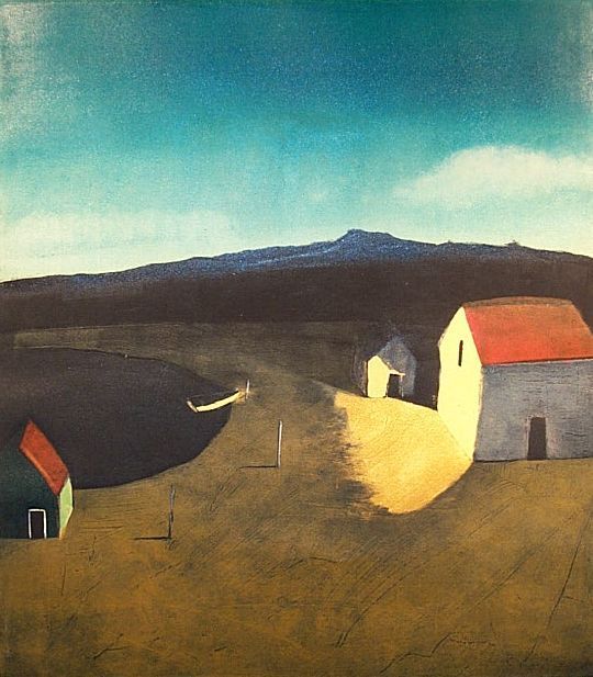 TREACY ZIEGLER Limited Edition Listed: TREACY ZIEGLER (American 20th Century) Circling the Reservoir, 2000 Etching/collograph, ed. 8/10 34 x 30 in. (86.4x76.2cm) signed lower right