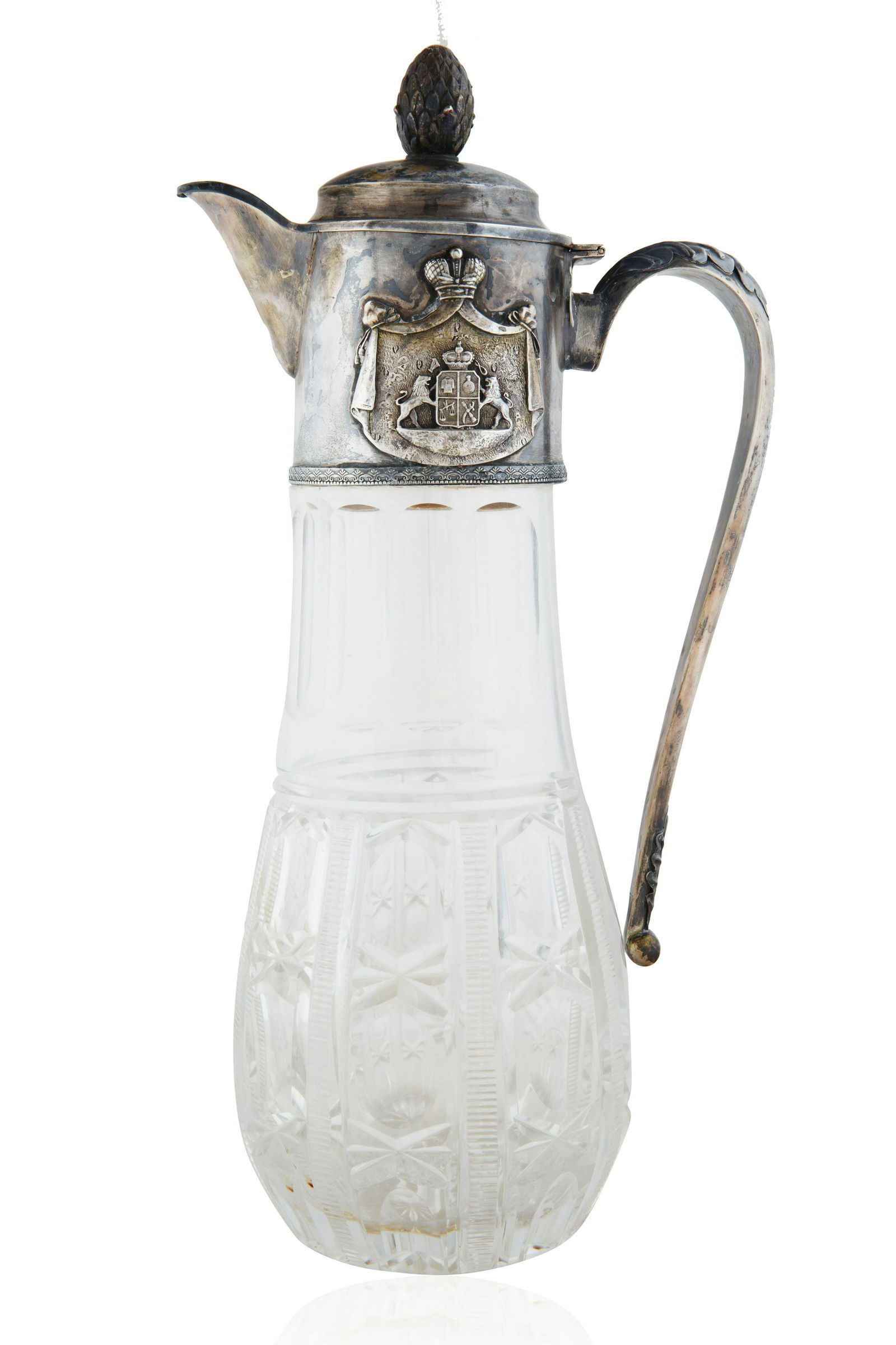 1908-1917 RUSSIAN SILVER-MOUNTED CRYSTAL PITCHER (1 of 4)
