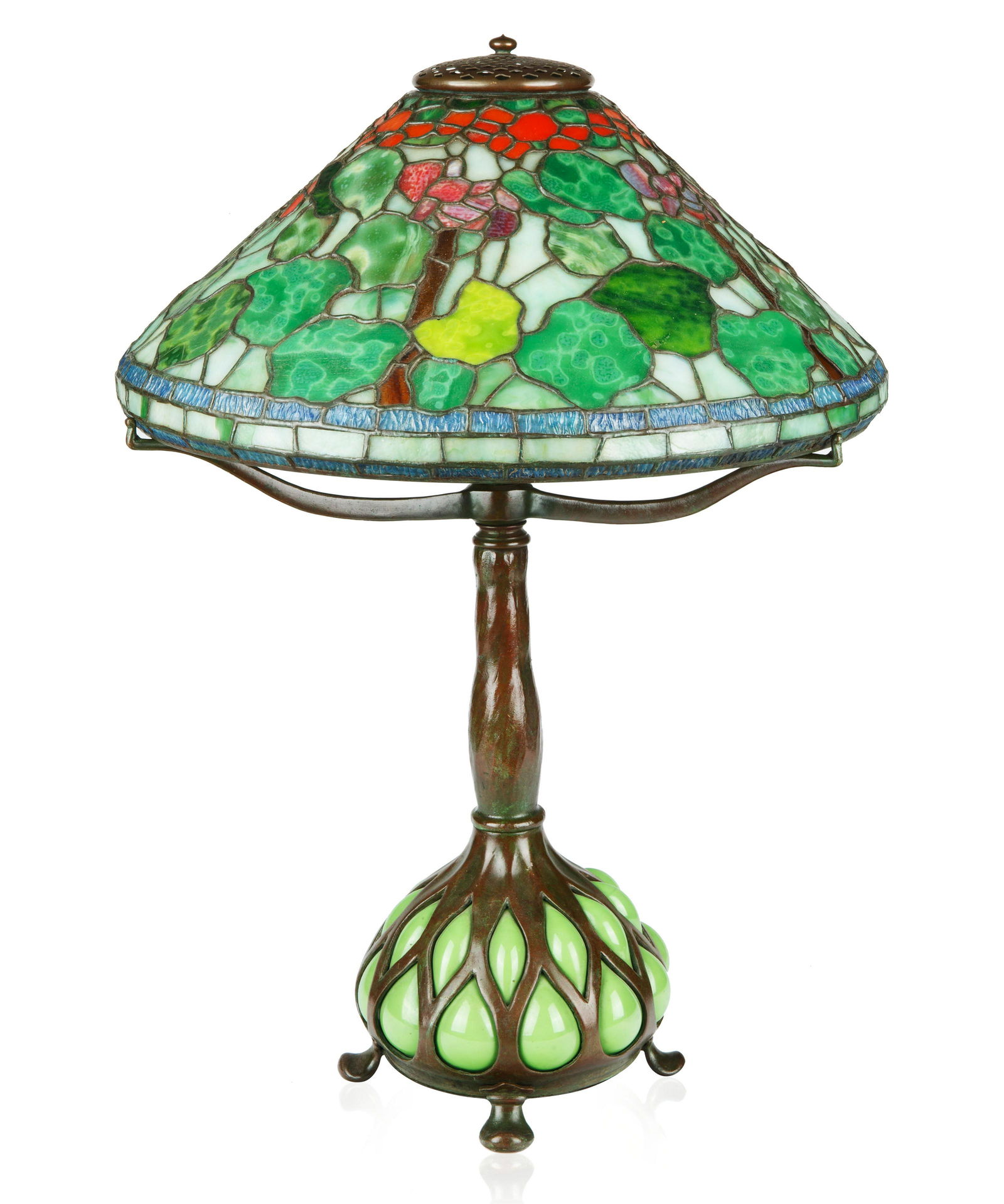 TIFFANY-STYLE 'HOLLY BUSH' TABLE LAMP (1 of 6)