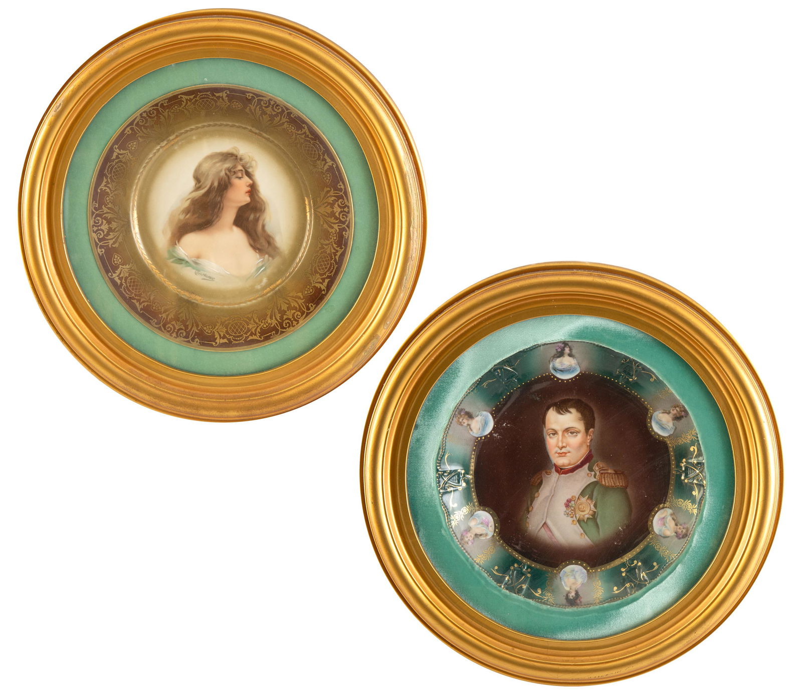 TWO CIRCULAR EASTERN EUROPEAN PORTRAIT PLATES (1 of 5)