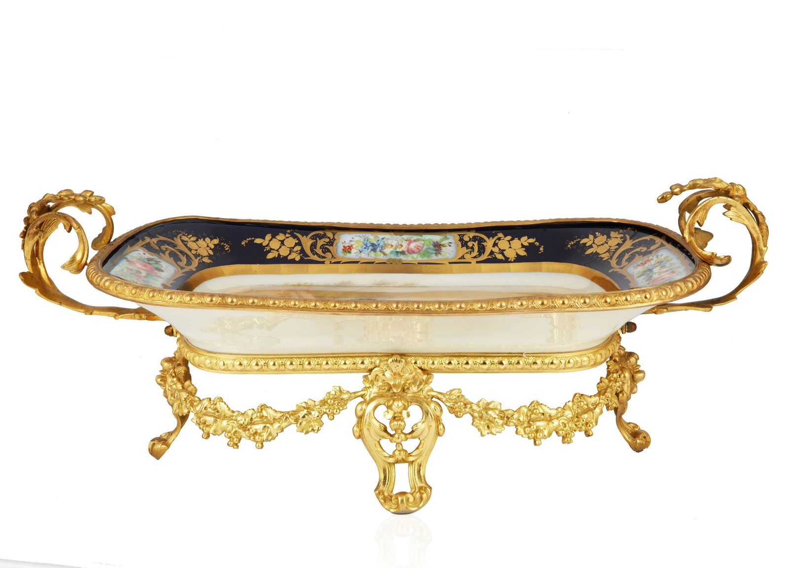 FRENCH SEVRES-STYLE PORCELAIN BLEU NOUVEAU TRAY (1 of 2)