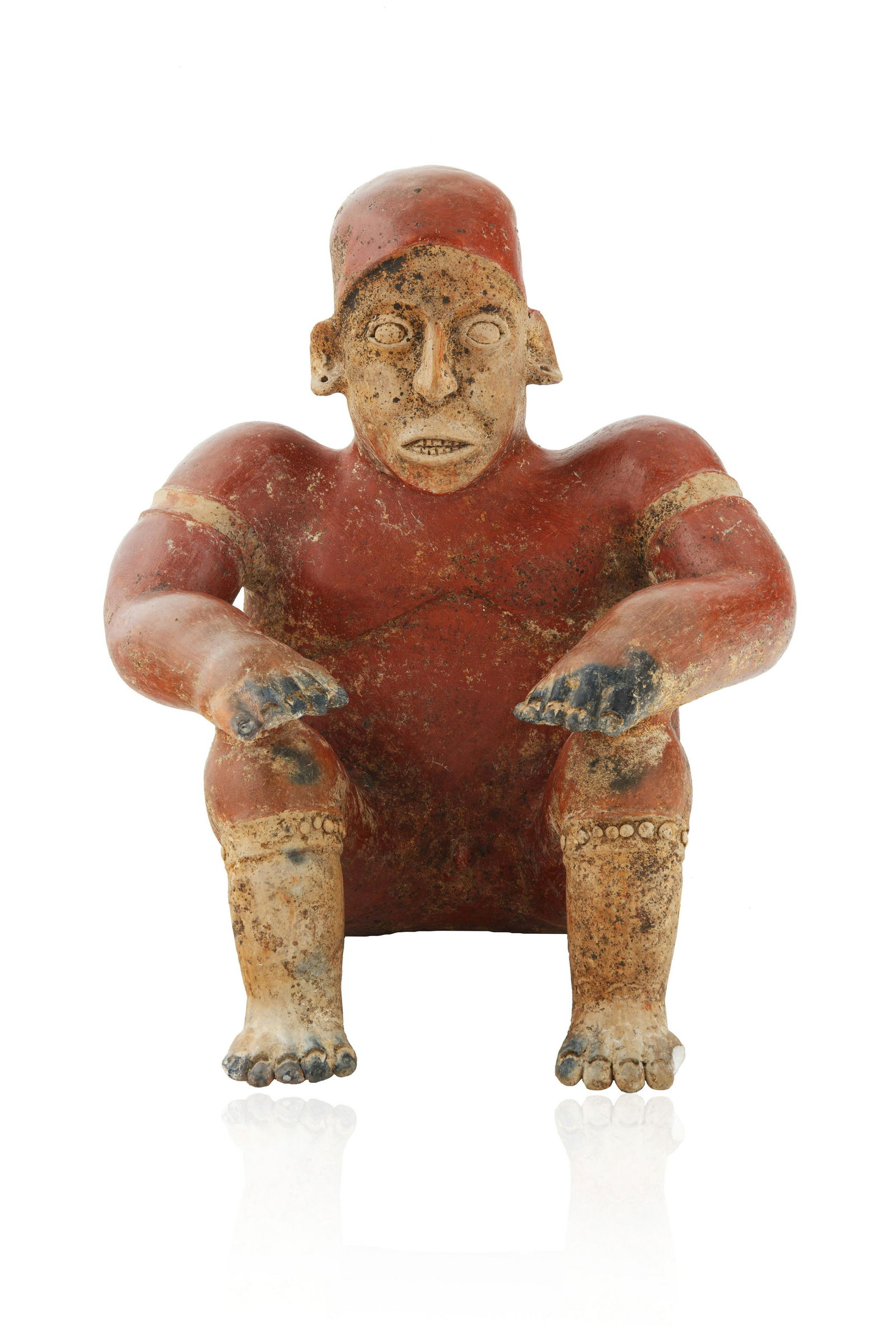 JALISCO SEATED FIGURE OF A MALE, WESTERN MEXICO (1 of 4)