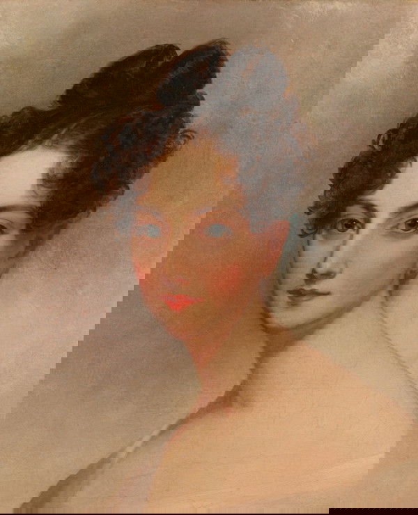 THOMAS SULLY (AMERICAN 1783-1872), "Portrait of Ann: THOMAS SULLY (AMERICAN 1783-1872), "Portrait of Ann McCrea Foster Wirgman," 1842, oil on canvas, 20 x 17 in. (50.8 x 43.2 cm); PROVENANCE: George Arden Collection, New York; Private Collection, New Yo