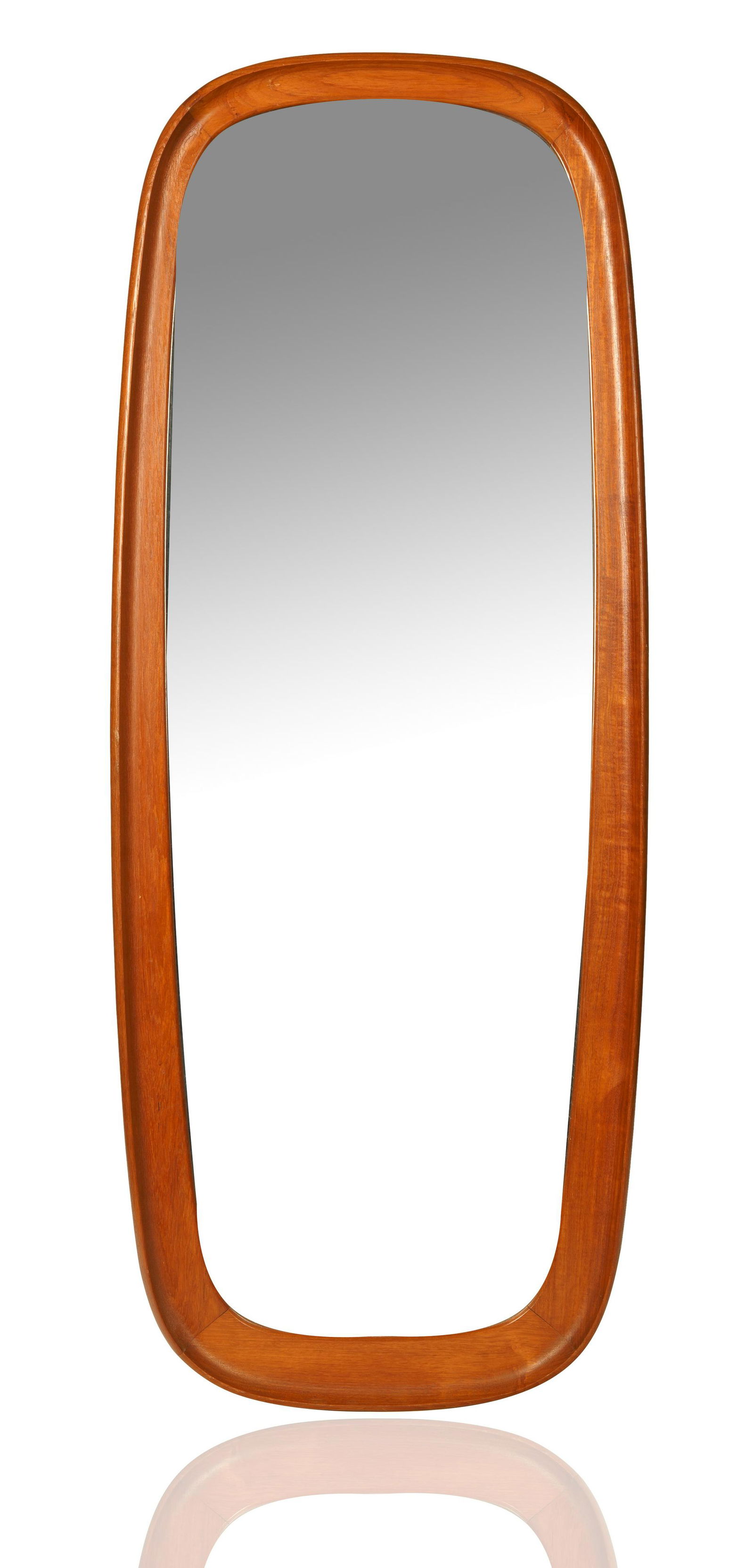 OBLONG DANISH-STYLE WOODEN HALL MIRROR (1 of 2)