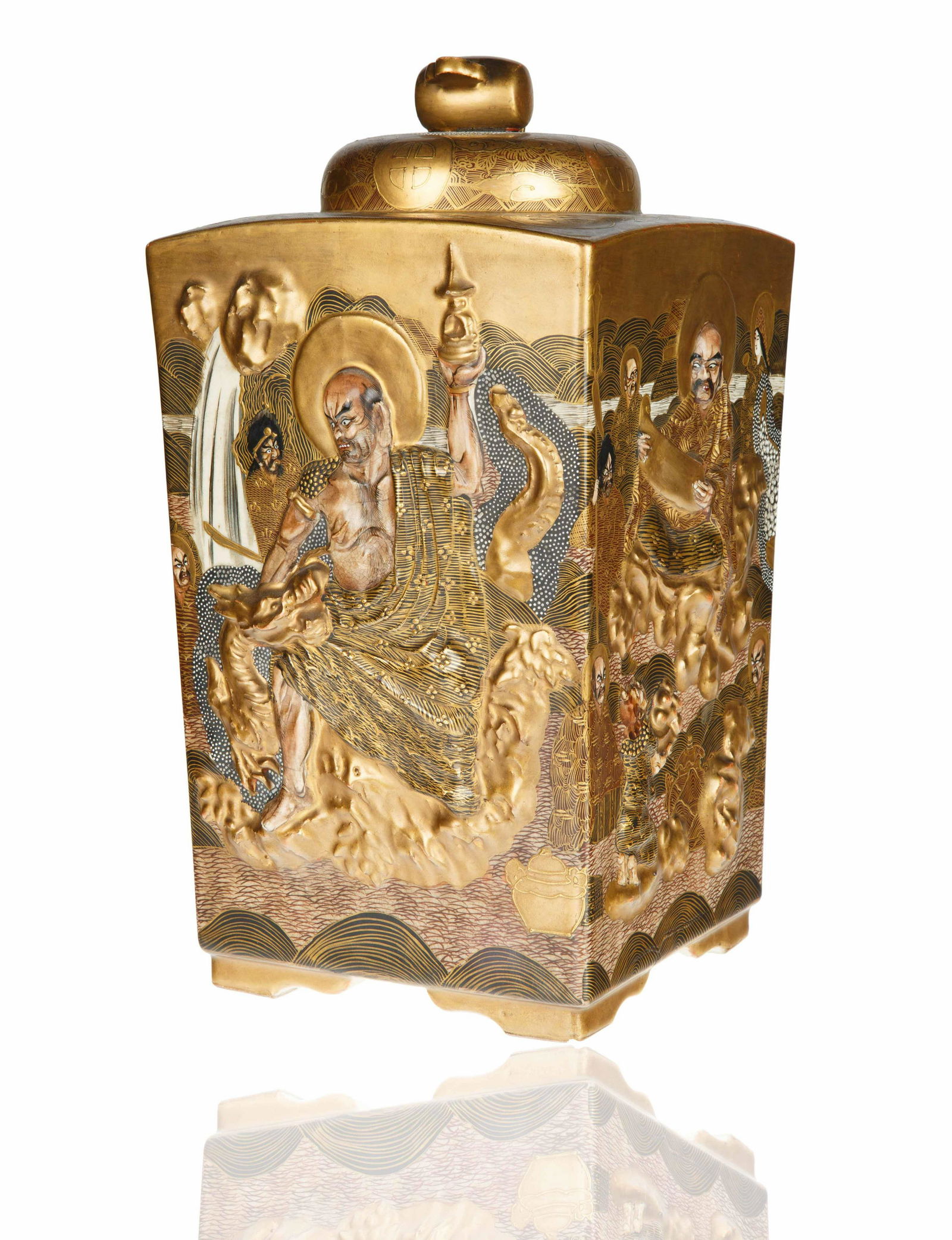 1912-1926 JAPANESE SATSUMA LARGE VASE (1 of 9)