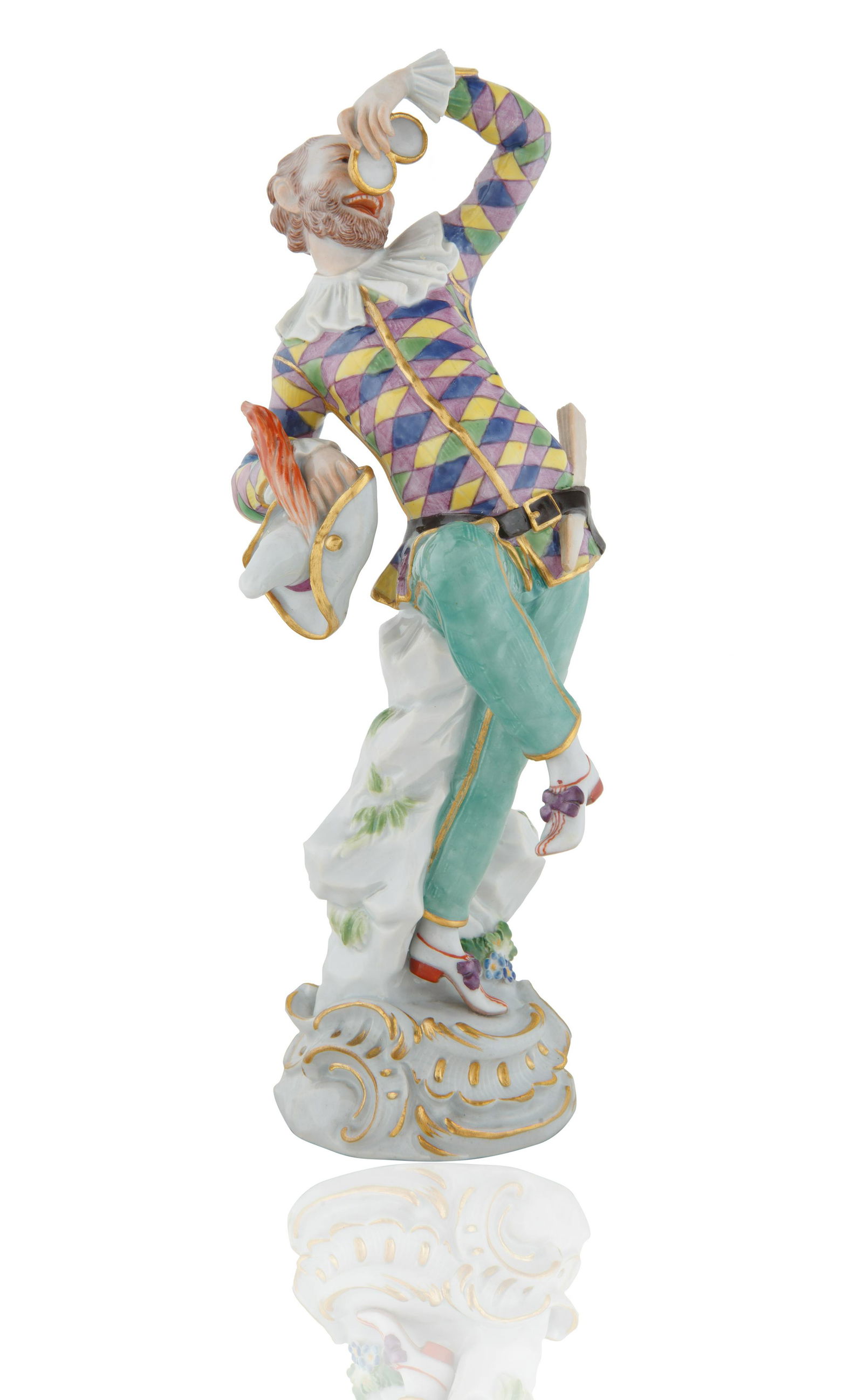 MEISSEN 'HARLEQUIN WITH GLASSES' PORCELAIN FIGURE (1 of 5)