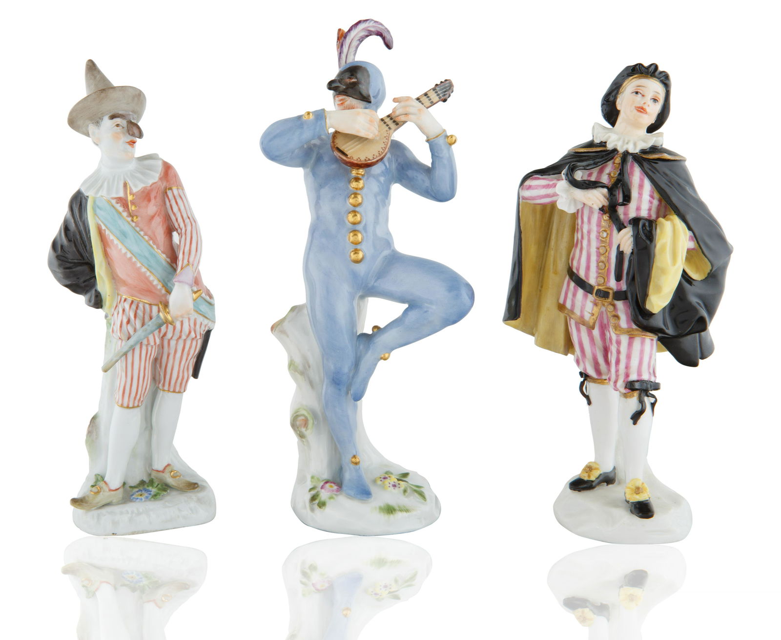 GROUP OF THREE MEISSEN PORCELAIN FIGURES (1 of 5)