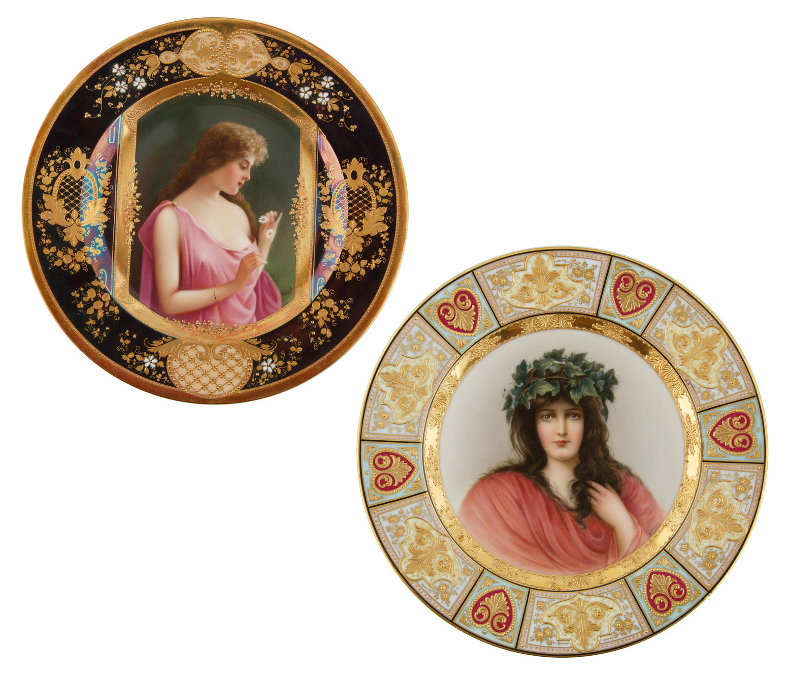 PAIR OF ROYAL VIENNA PORCELAIN PLATES (1 of 6)