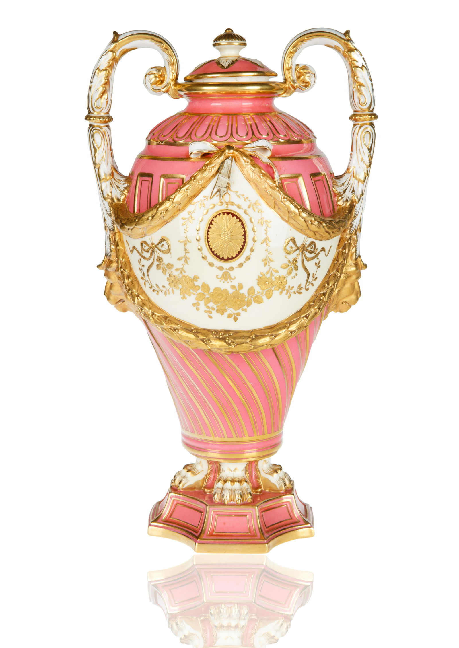 CIRCA 1847 MINTONS PORCELAIN VASE, RETAILED BY PHILADELPHIA AND CALDWELL CO. (1 of 5)