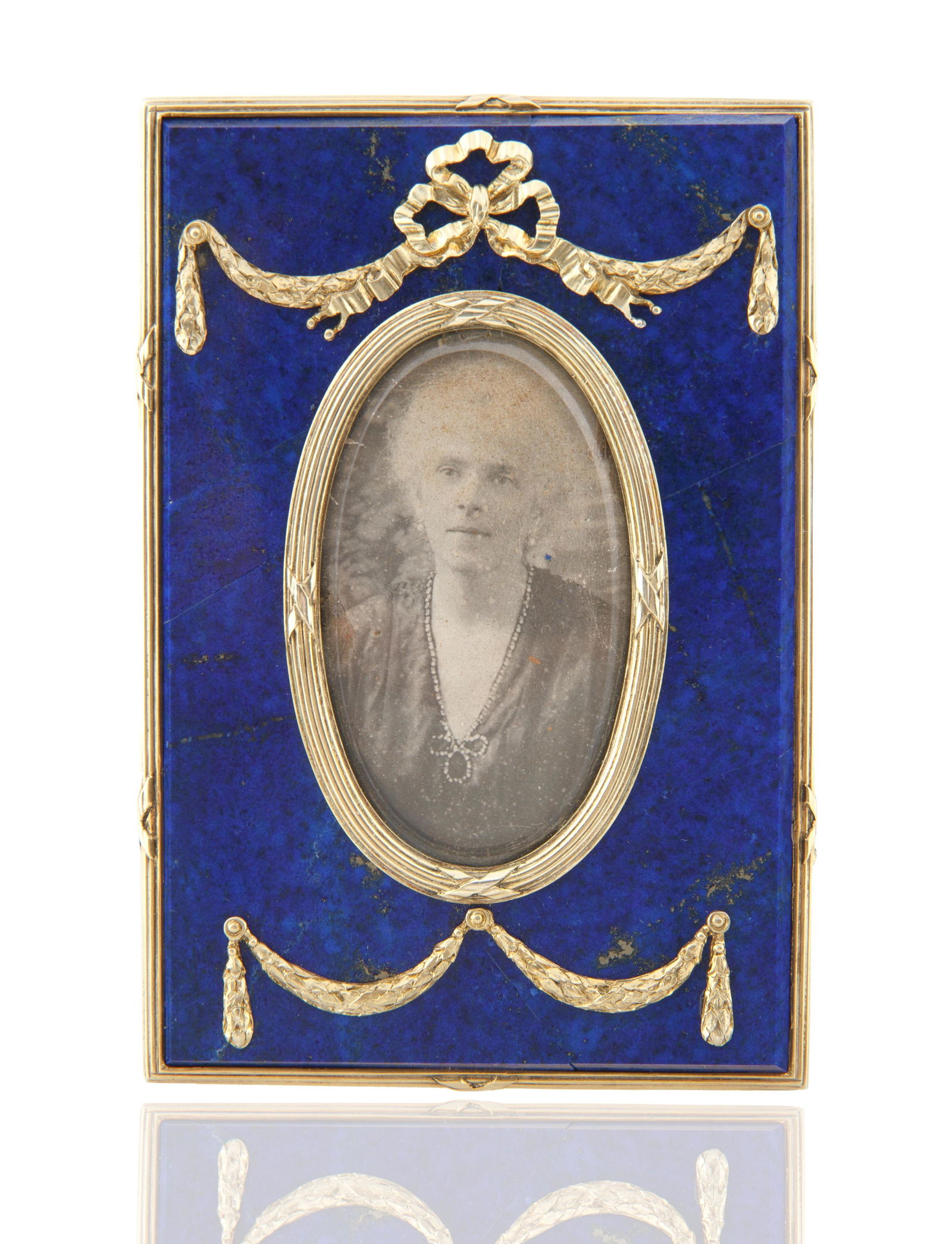 1896-1908 RUSSIAN LAPIS LAZULI GILT SILVER-MOUNTED FRAME, ANDREY BRAGIN, ST. PETERSBURG (1 of 6)