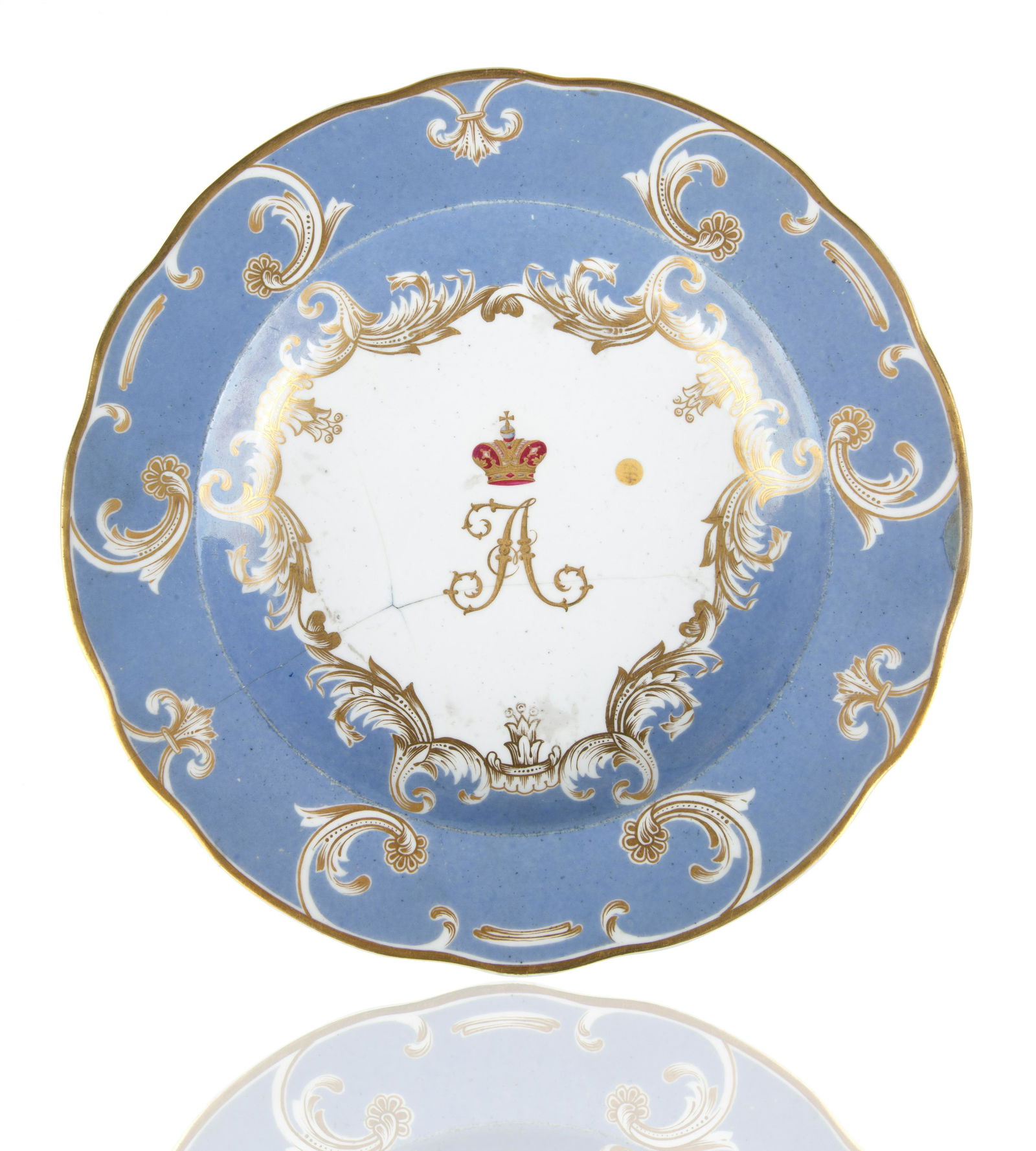 NICHOLAS I SOUP PLATE FROM THE FARM PALACE BANQUET SERVICE [WINTER PALACE, HAMMER GALLERIES] (1 of 4)