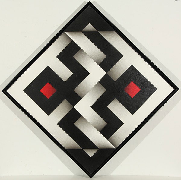 OMAR RAYO (COLOMBIAN 1928-2010), "Ibawabi," 1975, : OMAR RAYO (COLOMBIAN 1928-2010), "Ibawabi," 1975, acrylic on canvas, 66 x 66 cm (26 x 26 in.), signed, titled, and dated on the verso. PROVENANCE: Galeria de Arte Ipanema, Sao Paulo, Brazil; Private C