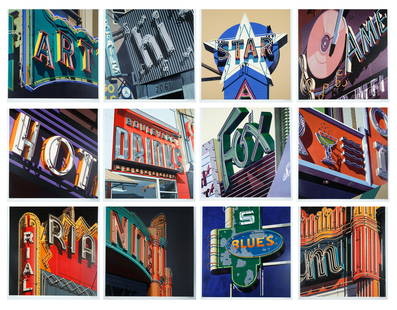A COMPLETE SUITE OF SCREEN PRINTS BY ROBERT COTTINGHAM (AMERICAN B. 1935): American Signs Portfolio 2009 screenprint on wove paper 81 x 81 cm (31 7/8 x 31 7/8 in.) [image]; 97 x 94 cm (38 1/4 x 37 i n.) [full sheet] dimensions of portfolio: 102 x 99 cm (40 1/8 x 39 in.) 