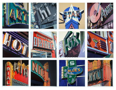 A COMPLETE SUITE OF SCREEN PRINTS BY ROBERT COTTINGHAM (AMERICAN B. 1935): American Signs Portfolio 2009 screenprint on wove paper 81 x 81 cm (31 7/8 x 31 7/8 in.) [image]; 97 x 94 cm (38 1/4 x 37 i n.) [full sheet] dimensions of portfolio: 102 x 99 cm (40 1/8 x 39 in.) 