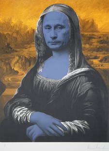 ALEXANDER KOSOLAPOV (RUSSIAN B. 1943): Mona Lisa in Yellow 2021 screen print on Fabriano paper 100 x 70.5 cm (39 3/8 x 27 3/4 in.) [full sheet] unframed signed lower right, edition 1/1 lower left all in pencil CONDITION The screenprint