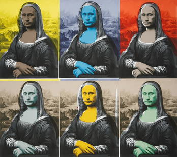 ALEXANDER KOSOLAPOV (RUSSIAN B. 1943): Six Mona Lisa 2021 screen print on Archival paper 76 x 91.5 cm (29 7/8 x 36 in.) unframed signed lower right with edition 1/3 in pencil CONDITION The screenprint is in excellent condition. N.B. All