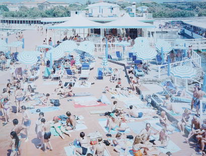 MASSIMO VITALI (ITALIAN B. 1944): Bagni Lido offset lithograph 65.5 x 85.5 cm (25 3/4 x 33 5/8 in.) unframed CONDITION The offset lithograph is in very good condition. Very minor wear to the perimeter of each. N.B. All lots are sold