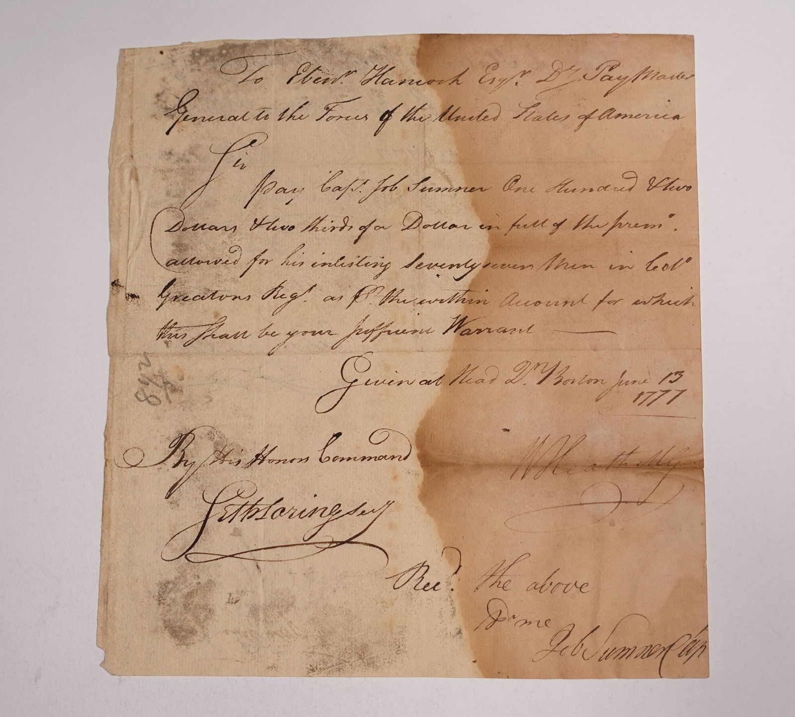 [AMERICAN REVOLUTION] GROUP OF LETTERS, inc James Wood, William Heath, John Sullivan (1 of 9)