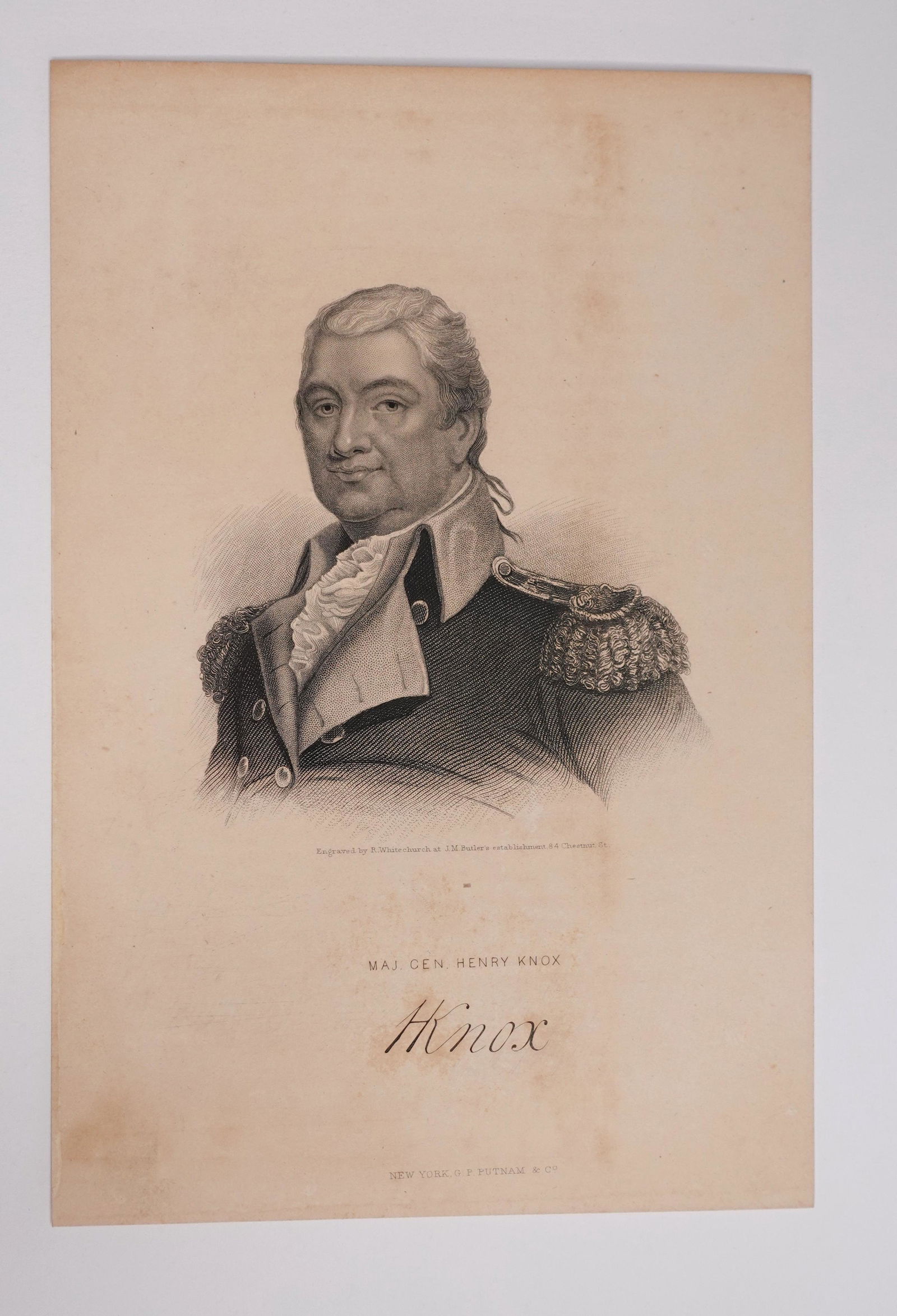 AN ENGRAVING AND TWO SIGNED LETTERS FROM FORMER UNITED STATES SECRETARY OF WAR HENRY KNOX (1 of 5)