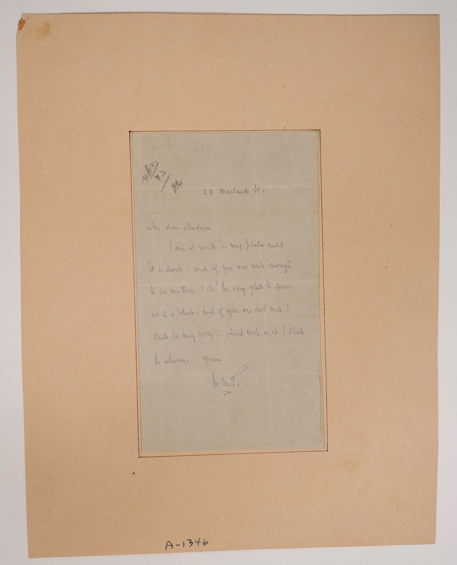 TWO SIGNED LETTERS FROM BRITISH NOVELIST AND AUTHOR, WILLIAM MAKEPEACE THACKERAY (1 of 2)