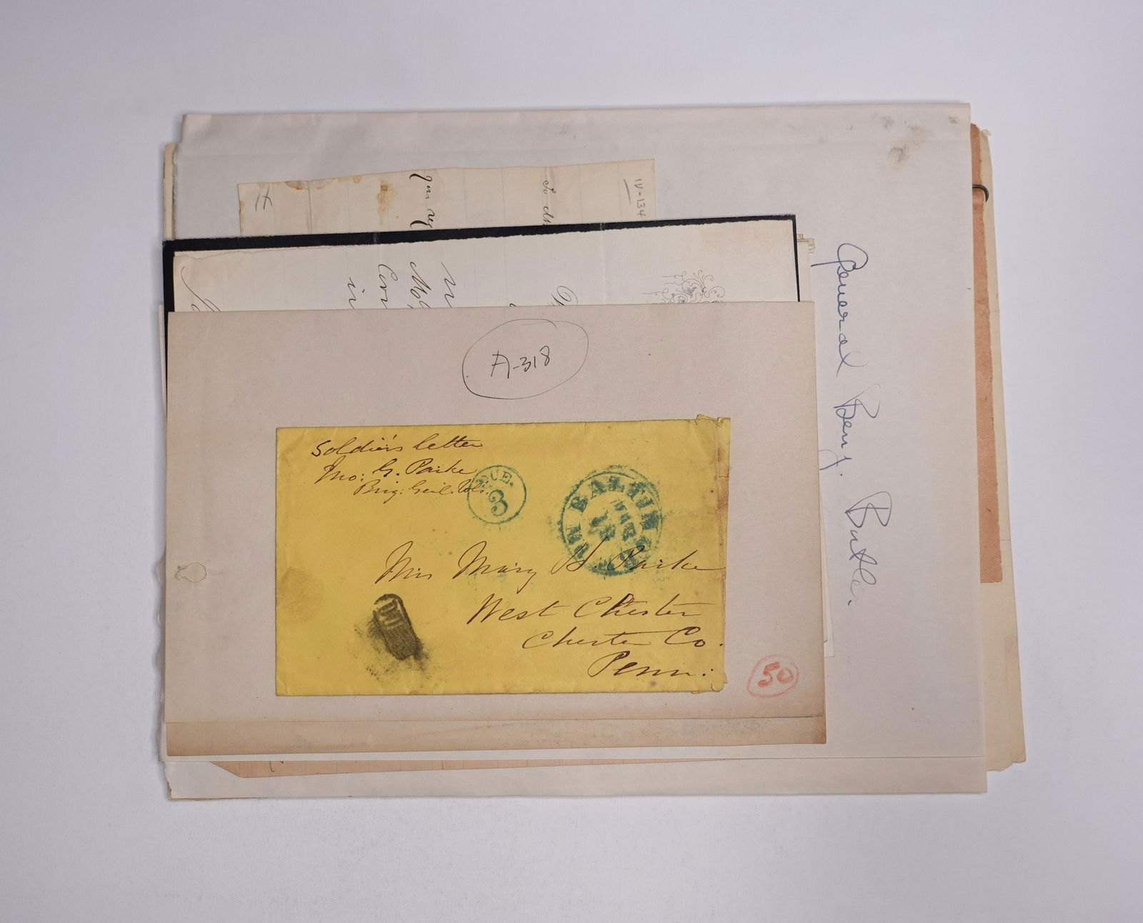 A COLLECTION OF TYPED AND SIGNED GOVERNMENT DOCUMENTS AND LETTERS PERTAINING TO THE CIVIL WAR, (1 of 5)