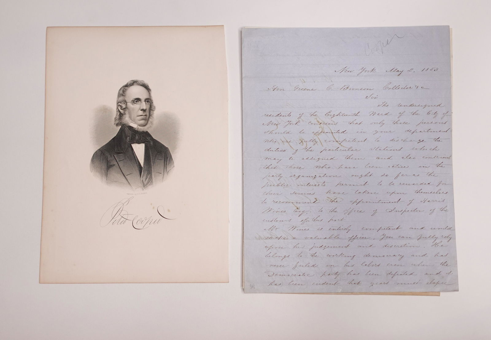 ONE ETCHING AND A COLLECTION OF TYPED AND SIGNED LETTERS FROM, AMERICAN ELECTRICAL ENGINEER AND (1 of 4)