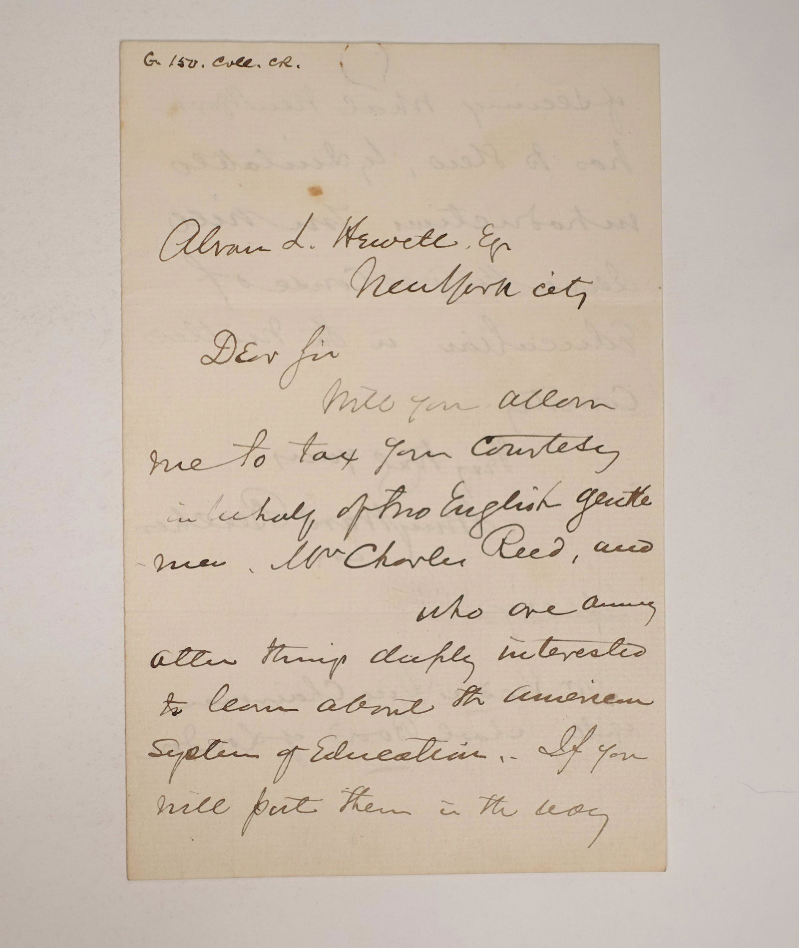 A SIGNED LETTER BY AMERICAN MINISTER AND CONGREGATIONALIST, HENRY WARD BEECHER (1 of 3)