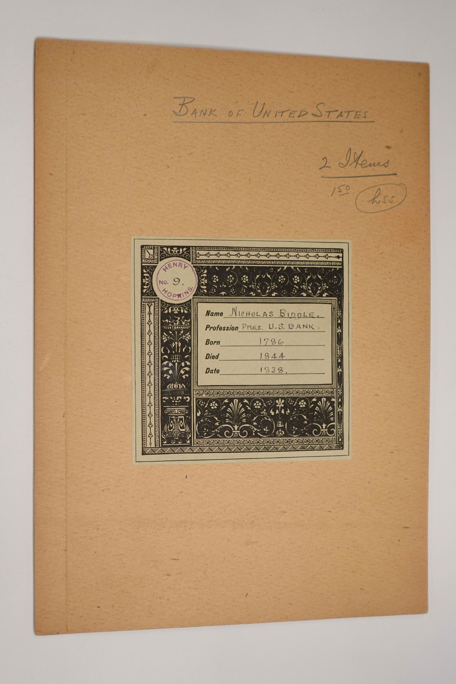 TWO SIGNED BANK EXCHANGE NOTES SIGNED BY NICHOLAS BIDDLE (1 of 3)