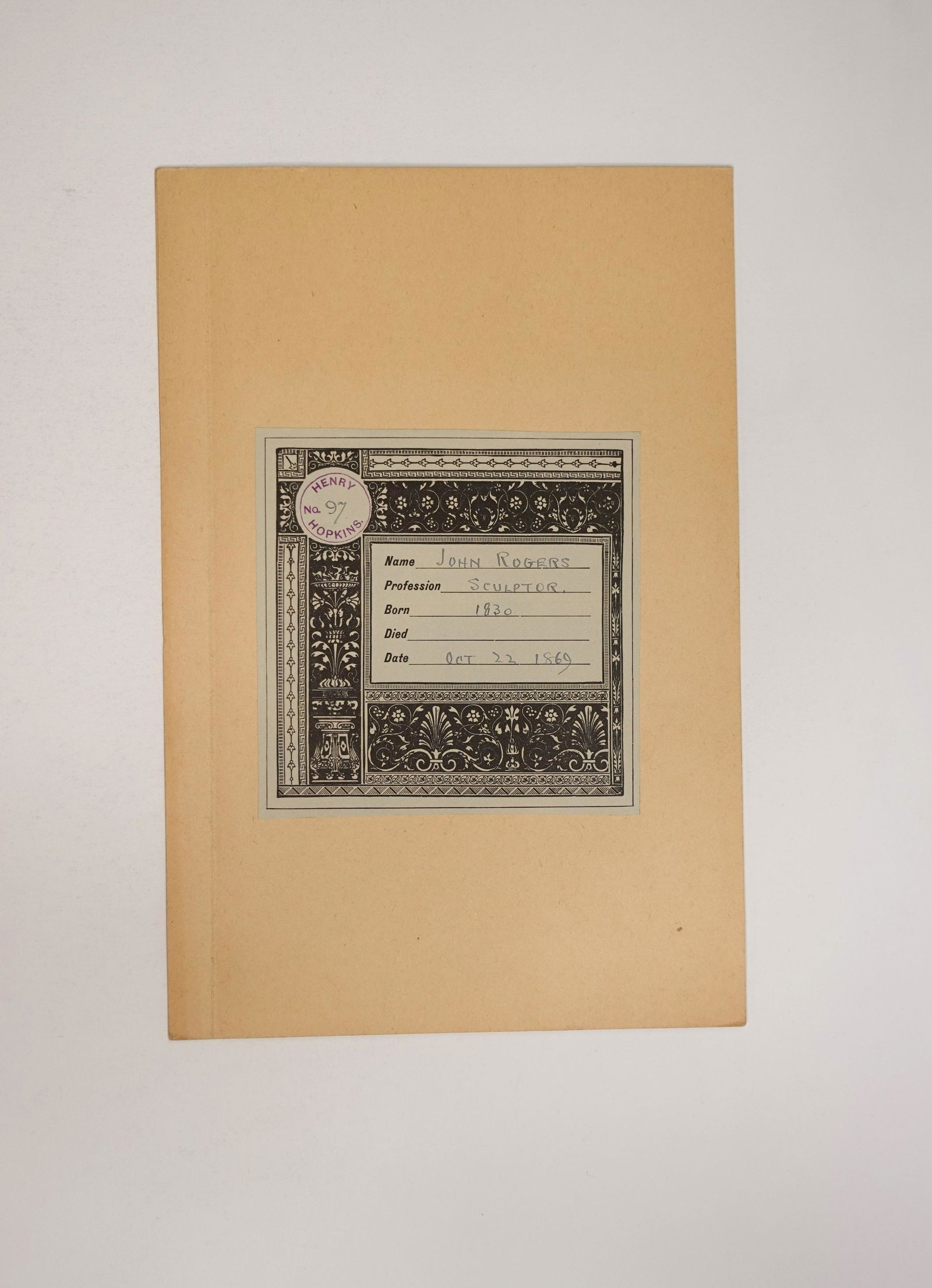 A SIGNED LETTER FROM AMERICAN SCULPTOR JOHN ROGERS (1 of 3)