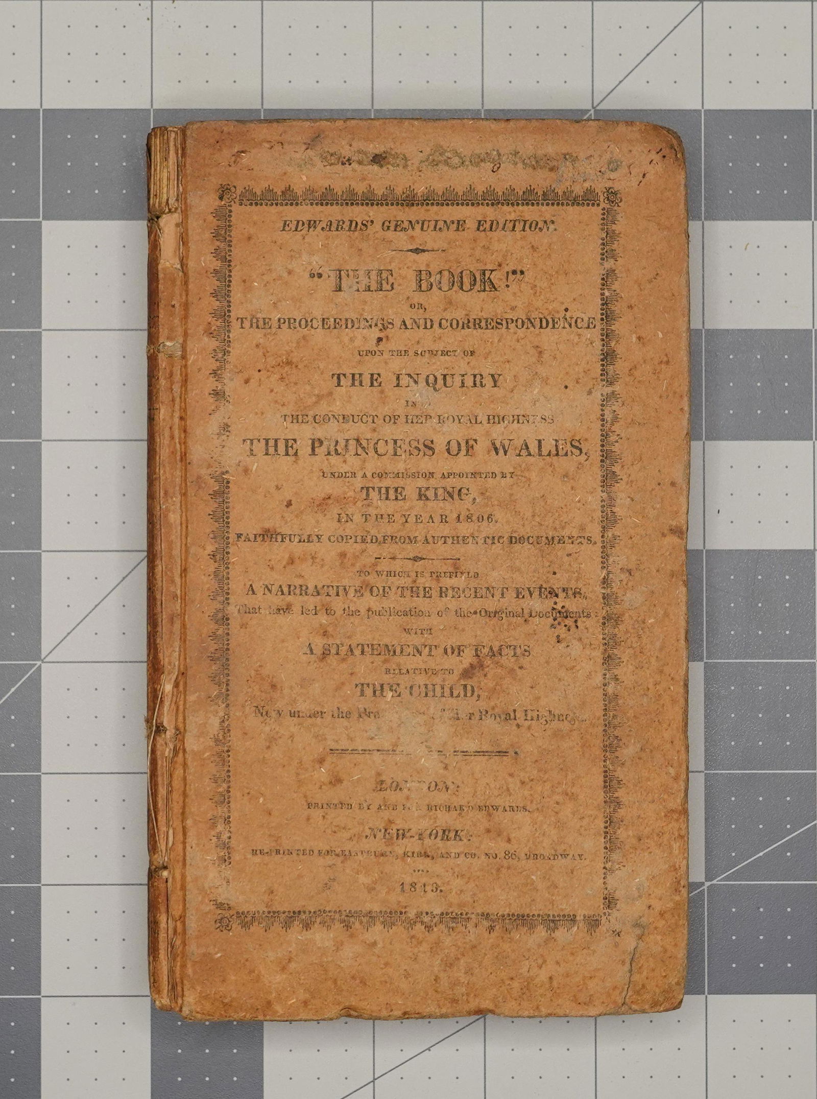 [LONGFELLOW] EDWARD'S GENUINE EDITION THE BOOK, 1813 (1 of 6)