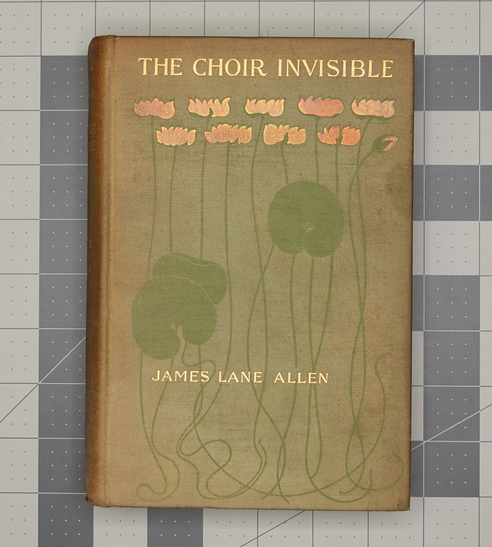 ALLEN, THE CHOIR INVISIBLE, 1898: JAMES LANE ALLEN, THE CHOIR INVISIBLE (New York: The Macmillan Company, 1898), 20.7 x 14.3 cm (8 1/8 x 5 5/8 in.), 363 pp. Illustrated by Orson Lowell. First illustrated edition.