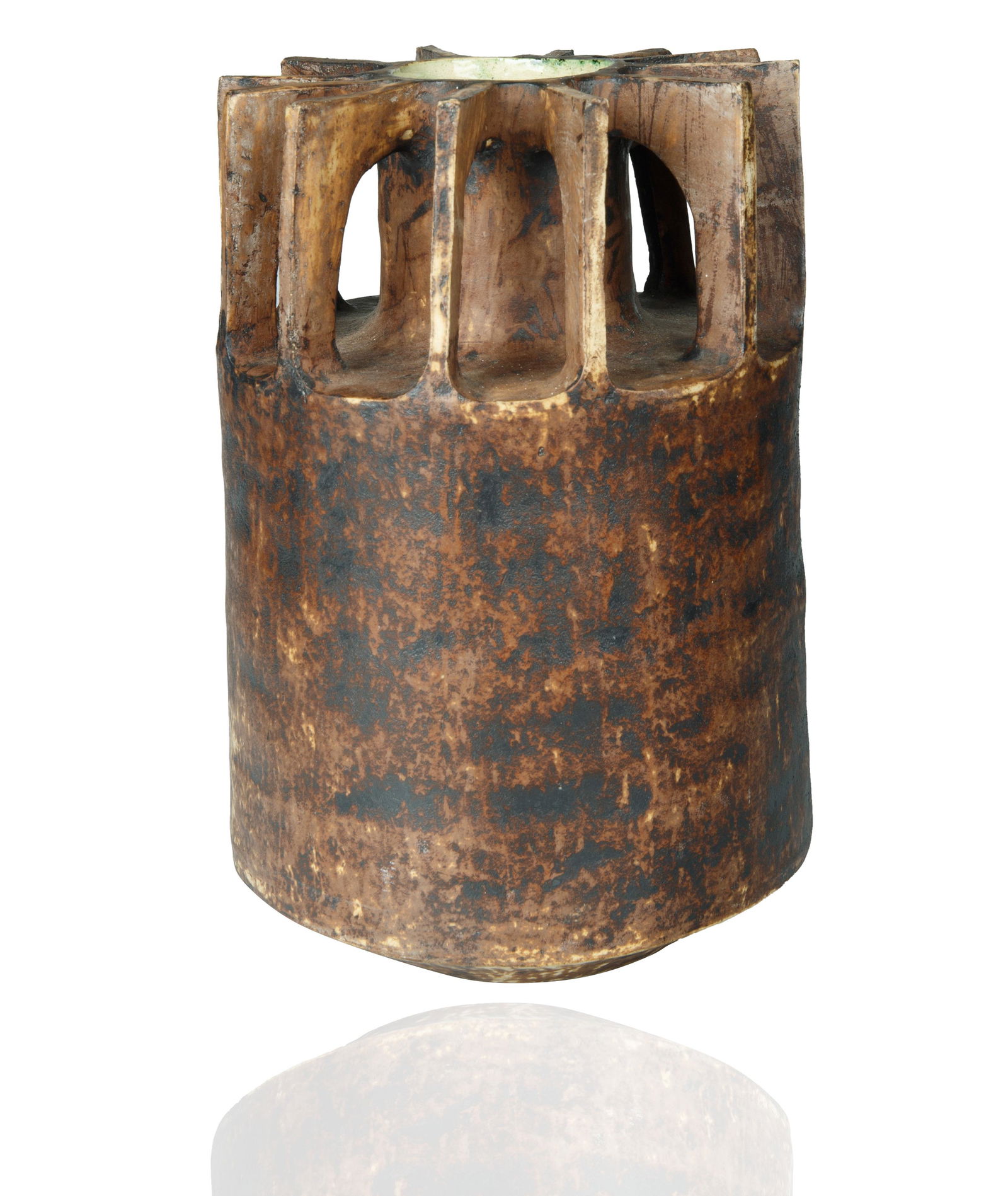 A GEOMETRIC STONEWARE VASE, PIECE-UNIQUE, 1966 (1 of 5)