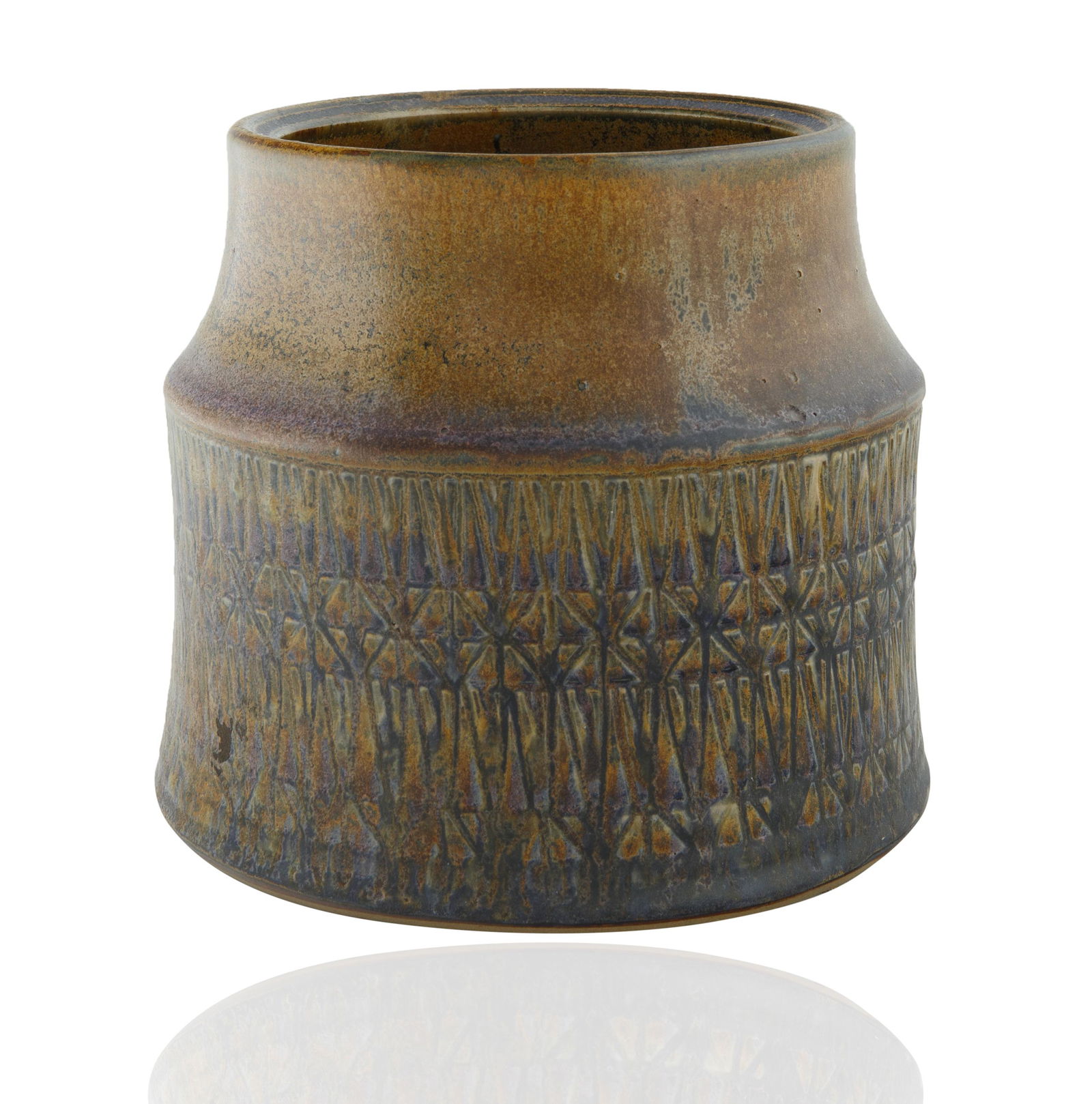 A CONTEMPORARY SWEDISH EARTHENWARE VASE (1 of 4)