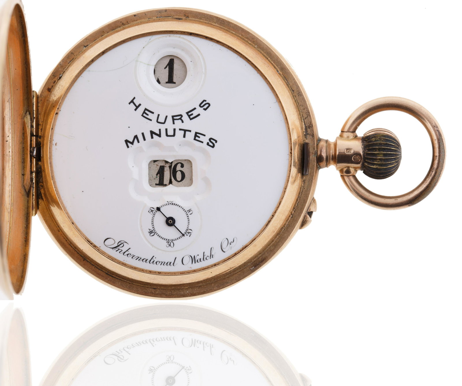 1880-1900 IWC PALLWEBER WHITE DIAL GOLD POCKET WATCH (1 of 7)