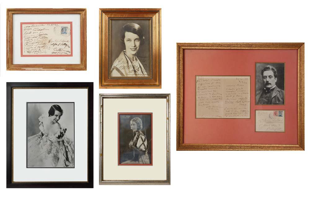 [PUCCINI, PONS] GROUP OF FIVE SIGNED PIECES OF OPERA MEMORABILIA (1 of 11)