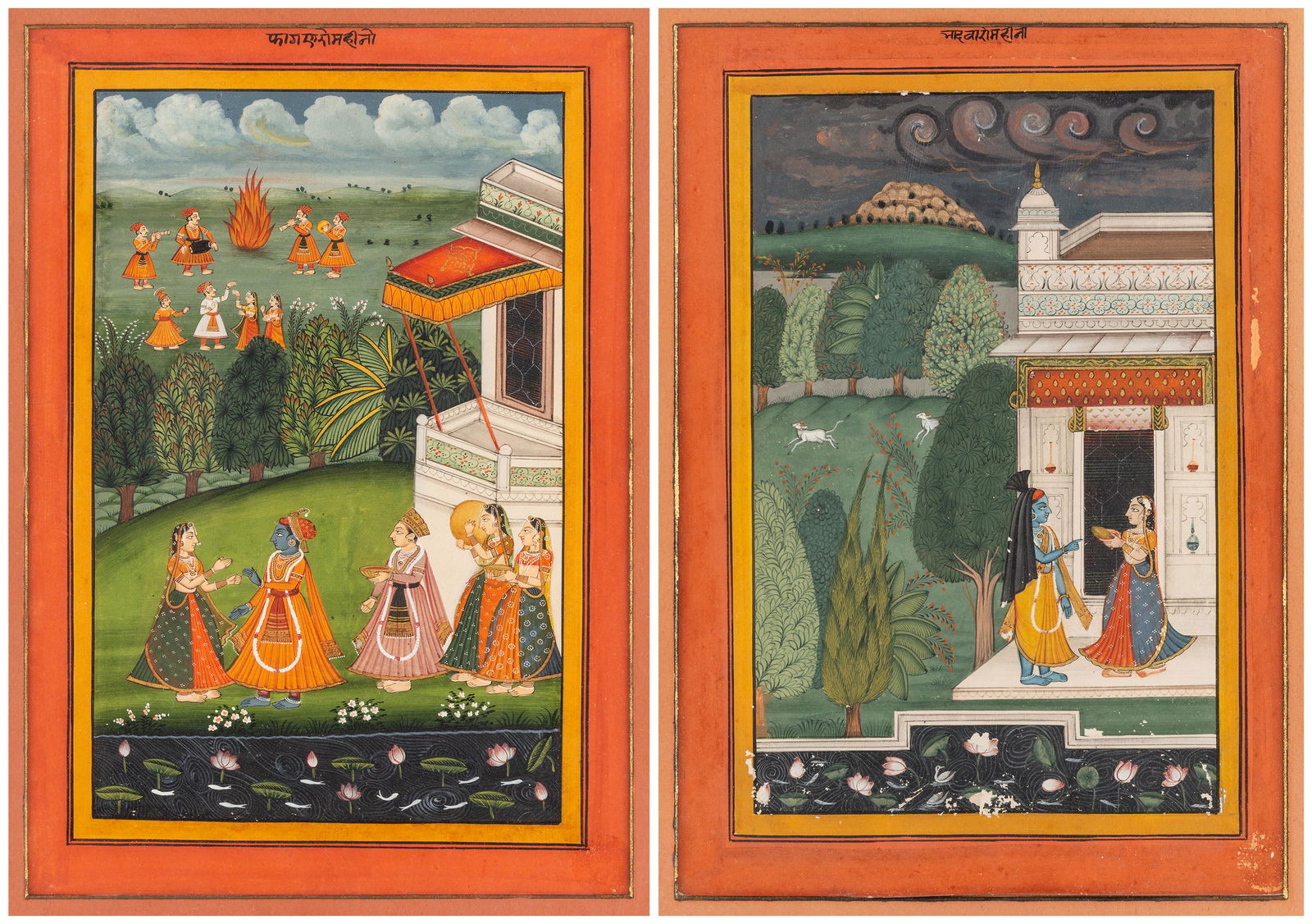 A PAIR OF INDIAN PAINTINGS, 19TH CENTURY (1 of 5)